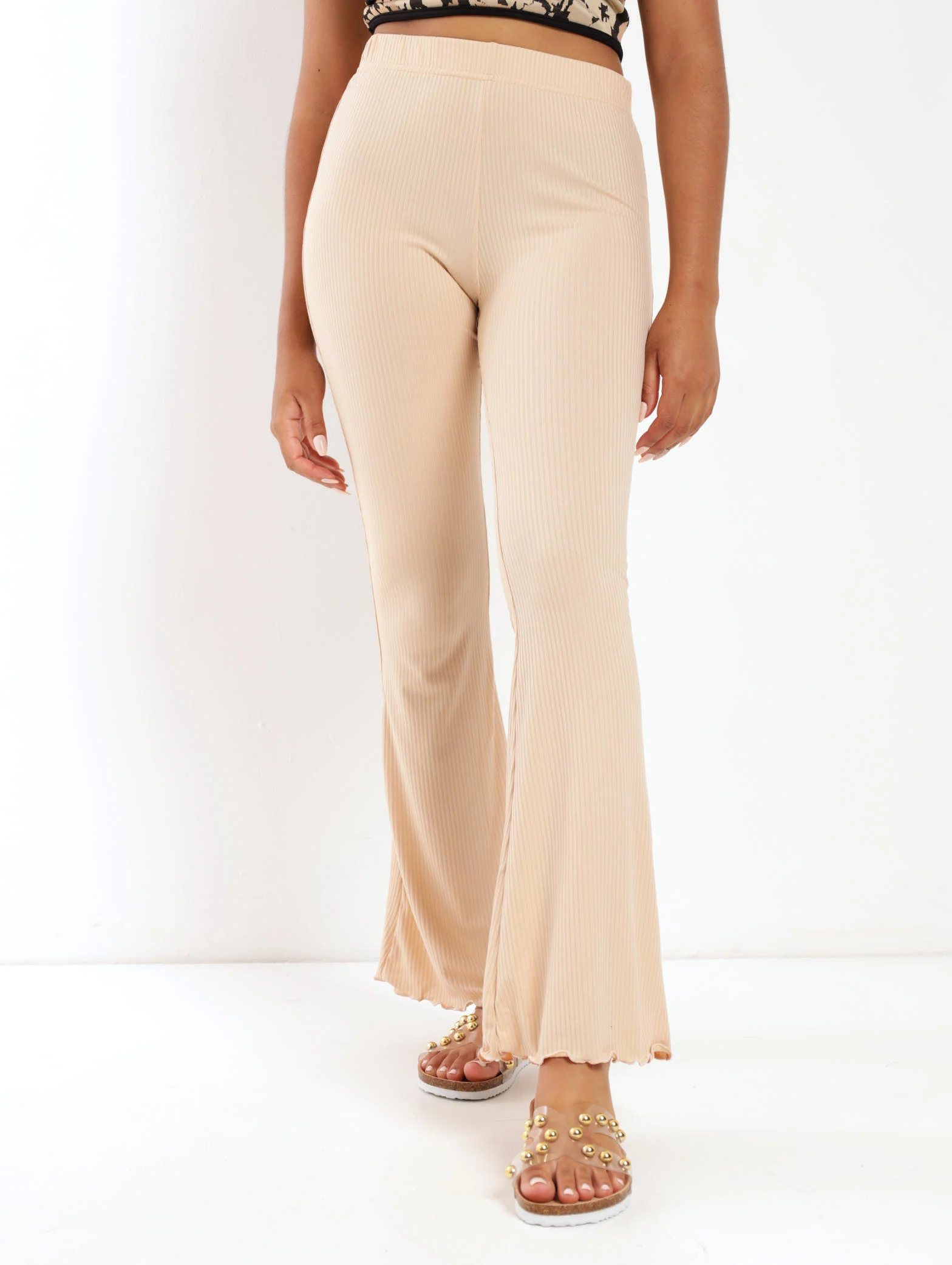 Lettuce Edge Bootleg Rib Pant - Taupe