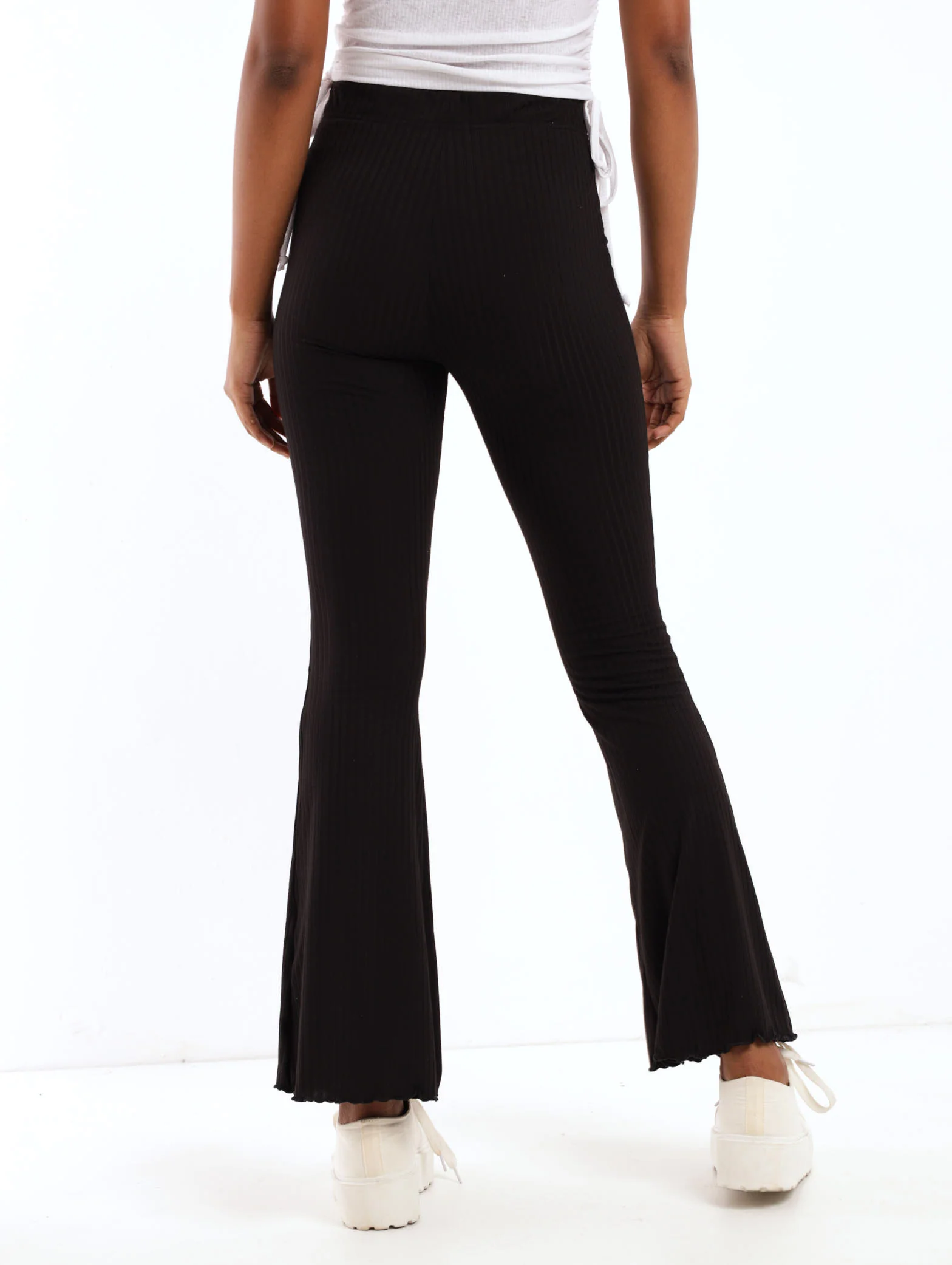 Lettuce Edge Bootleg Wide Rib Pant - Black - Image 3