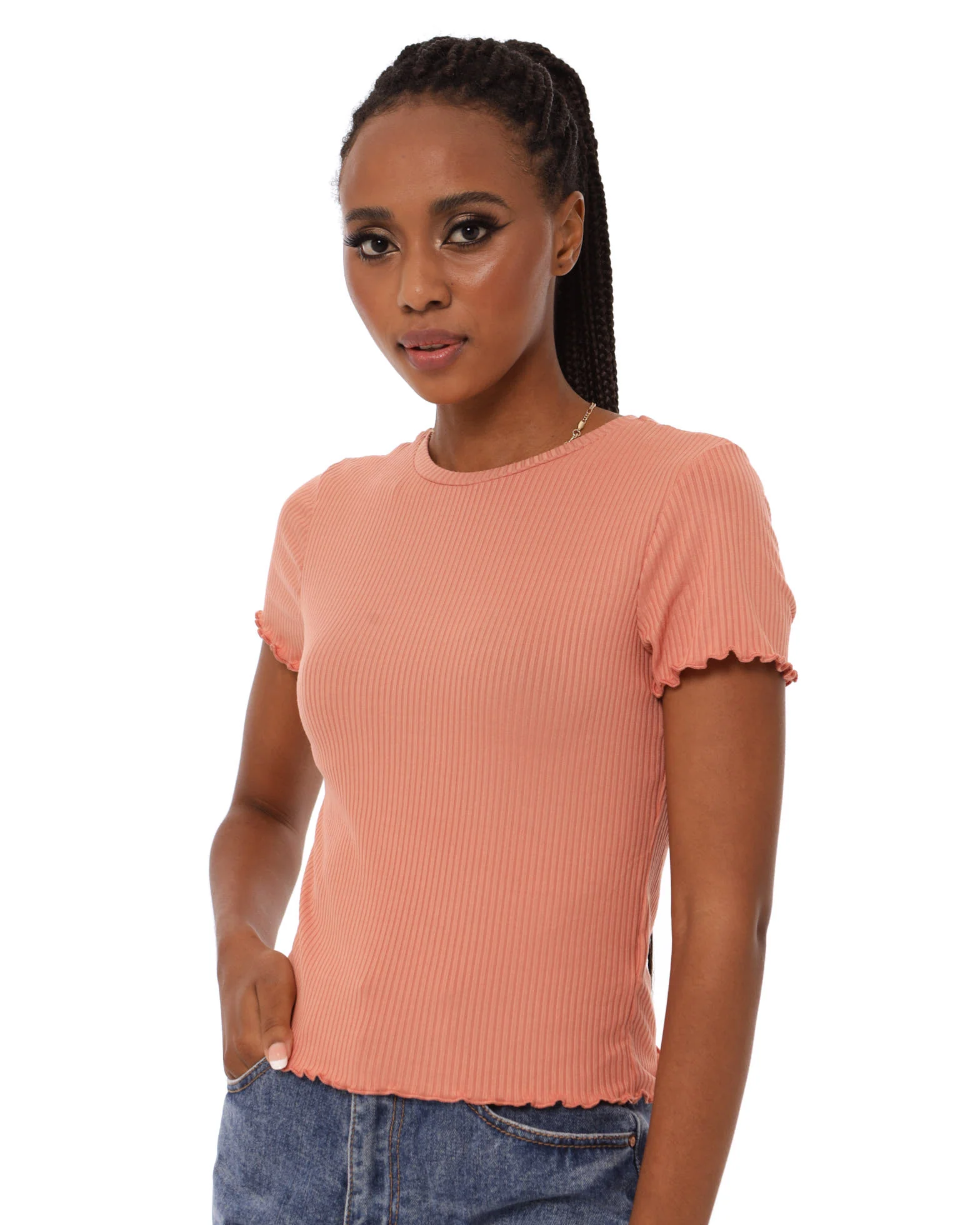 Lettuce Rib Tee - Blush
