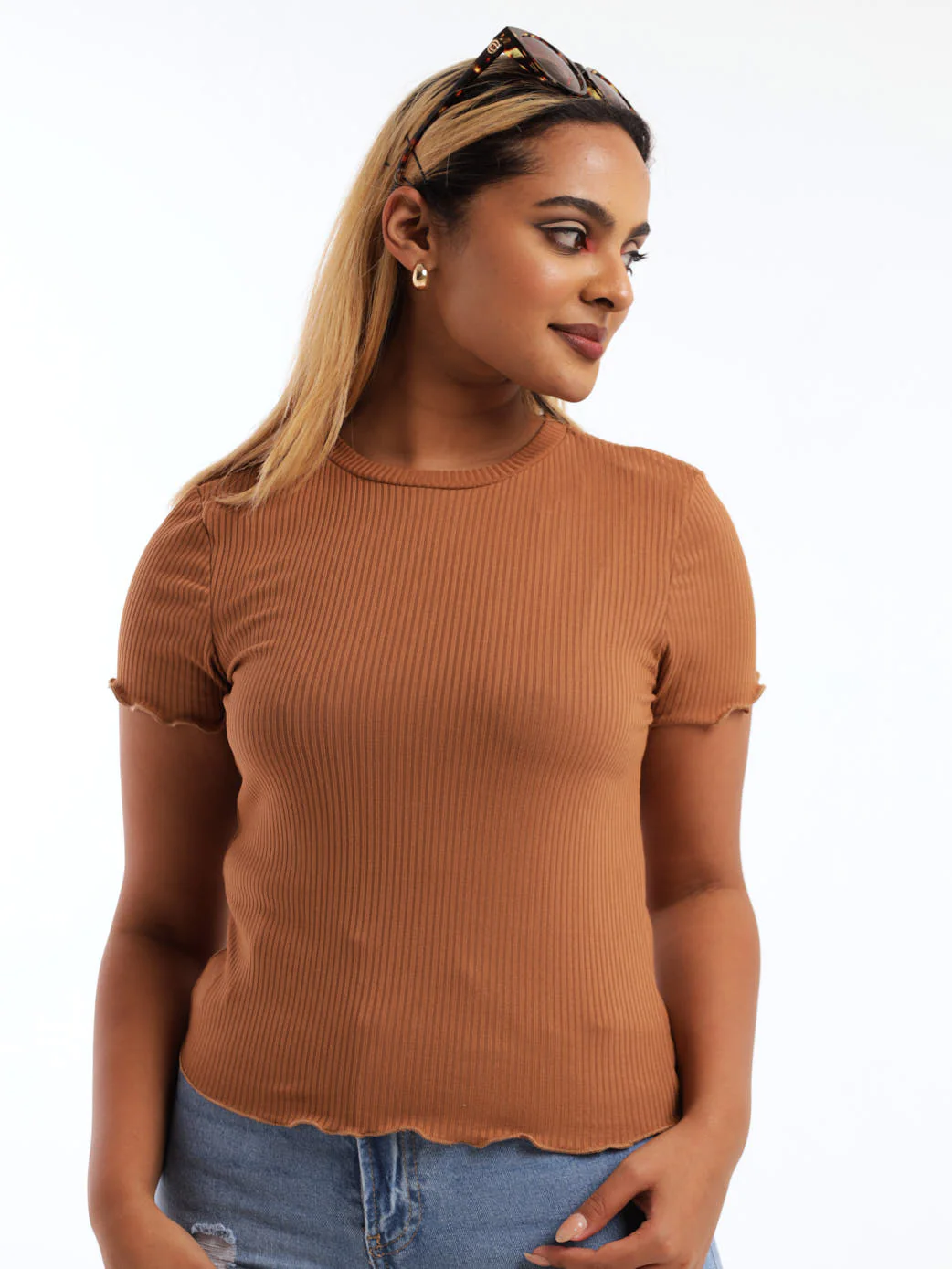 Lettuce Rib Tee - Stone