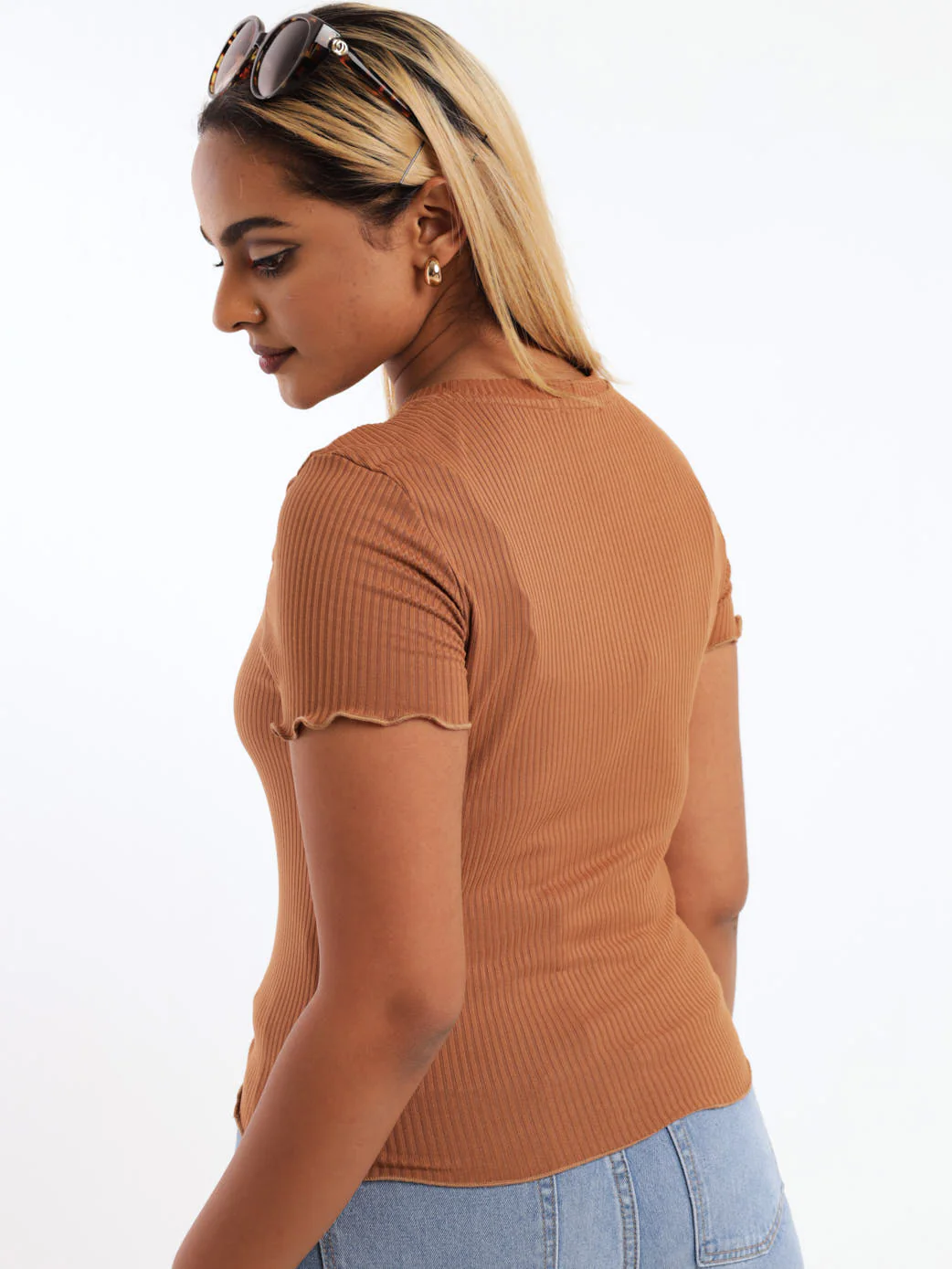 Lettuce Rib Tee - Stone - Image 4