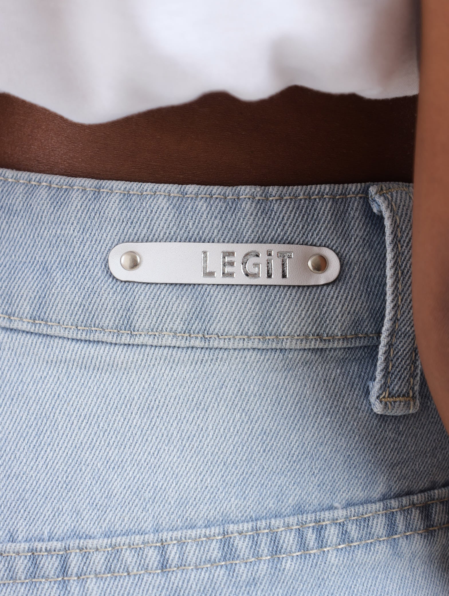Light Wash Heavily Abraised Denim Mom Jean - Image 6