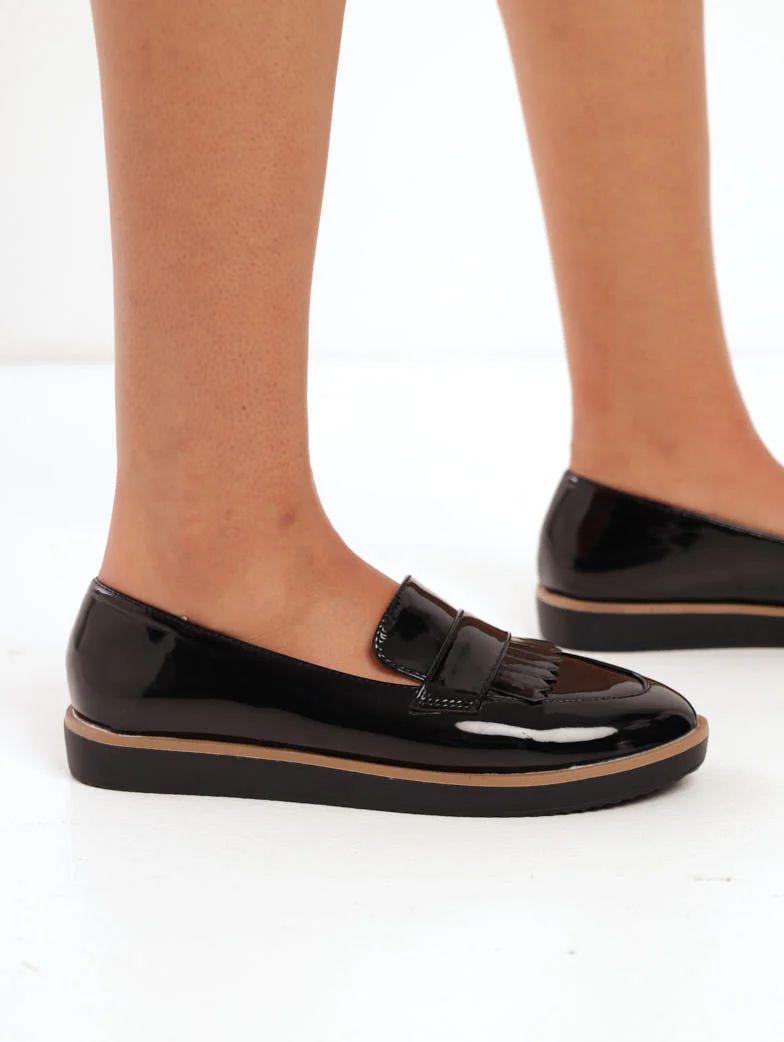 Loafer With Branding And Tassle Detail - Black - Image 2