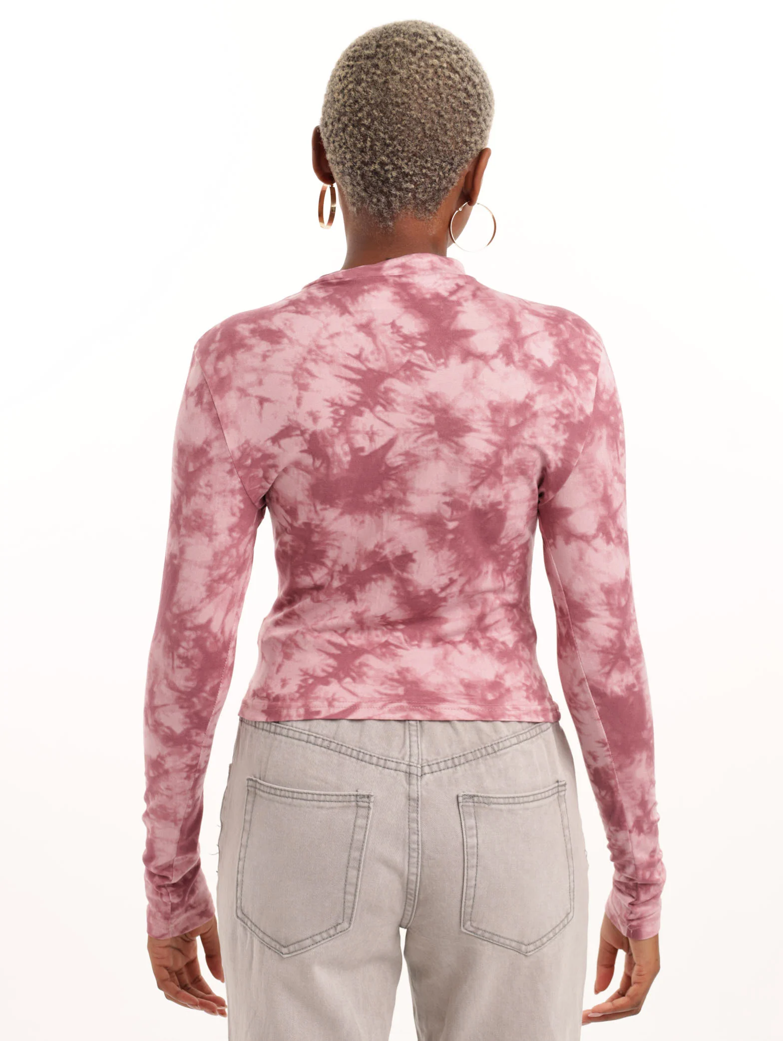 Long Sleeve Tie Dye Turtleneck Top - Image 4