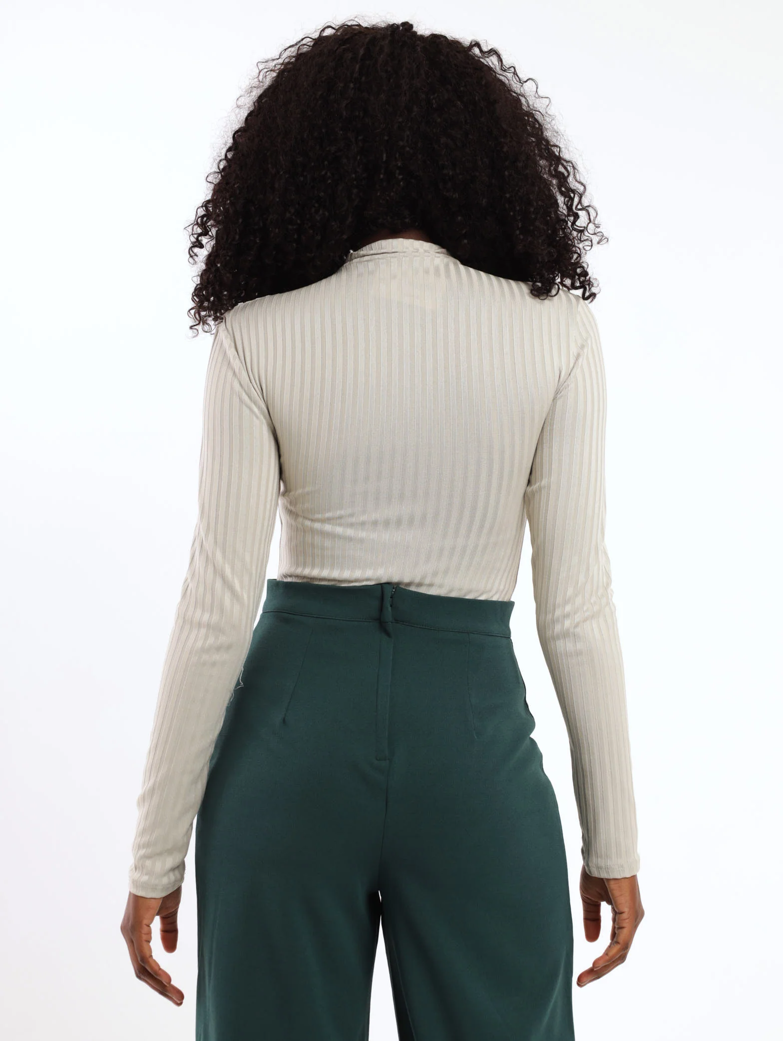 Long Sleeve Zip Front Bodysuit - Grey - Image 4