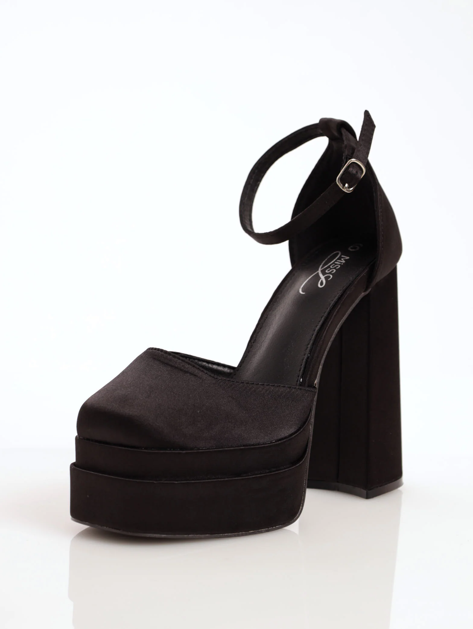 Mary Jane Double Platform Hi-Block Heel - Black - Image 2