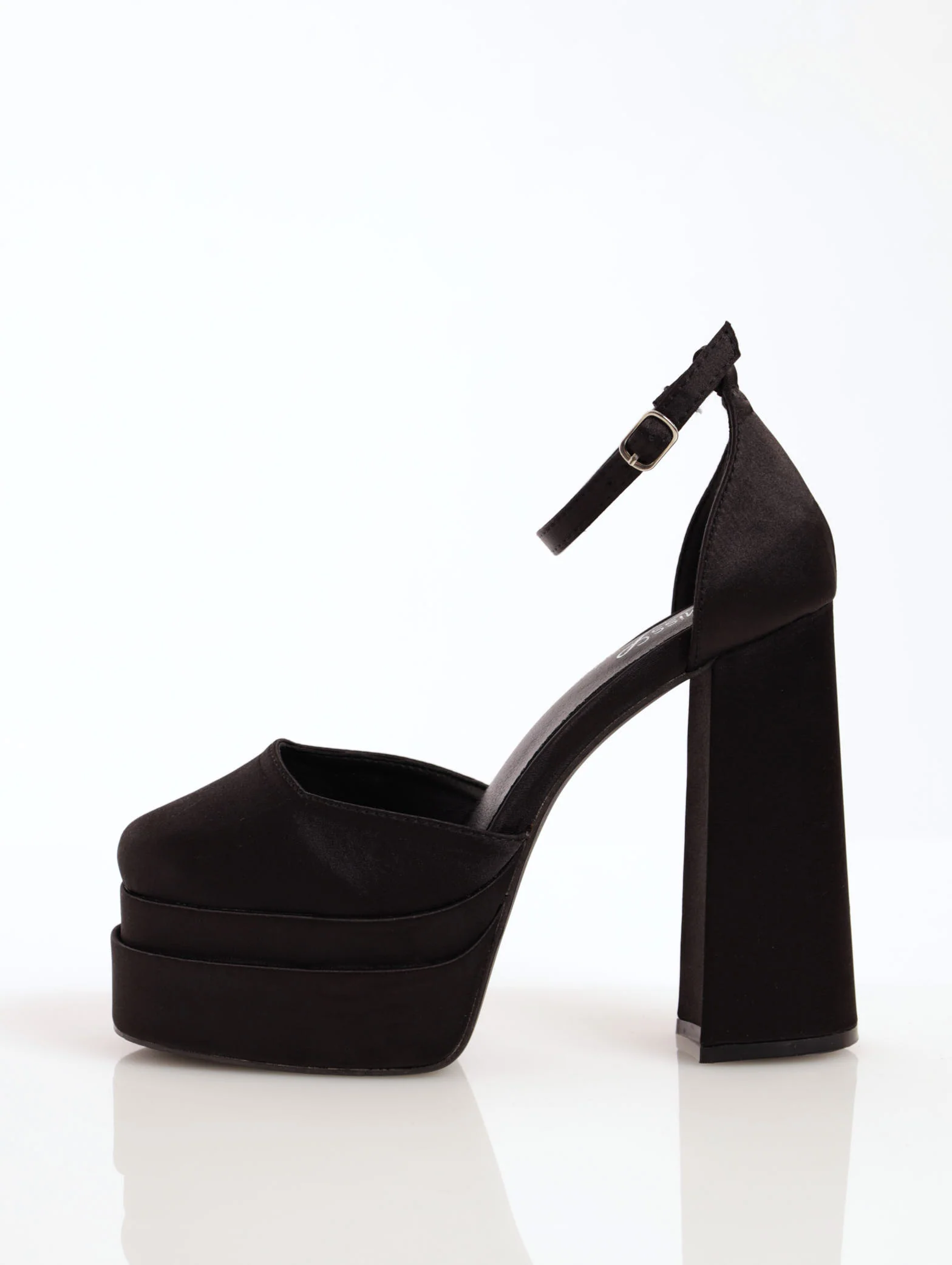 Mary Jane Double Platform Hi-Block Heel - Black - Image 3