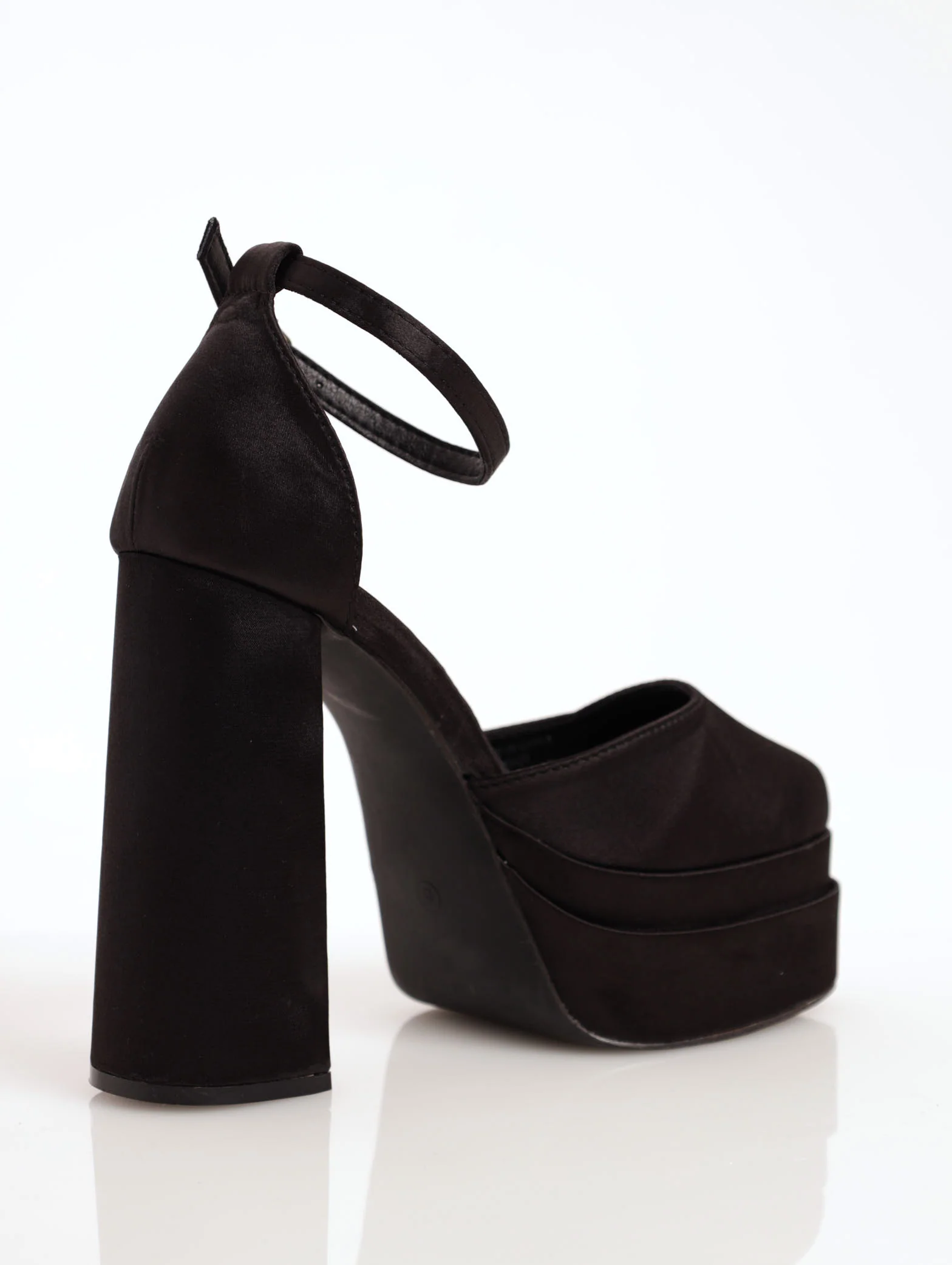 Mary Jane Double Platform Hi-Block Heel - Black - Image 4