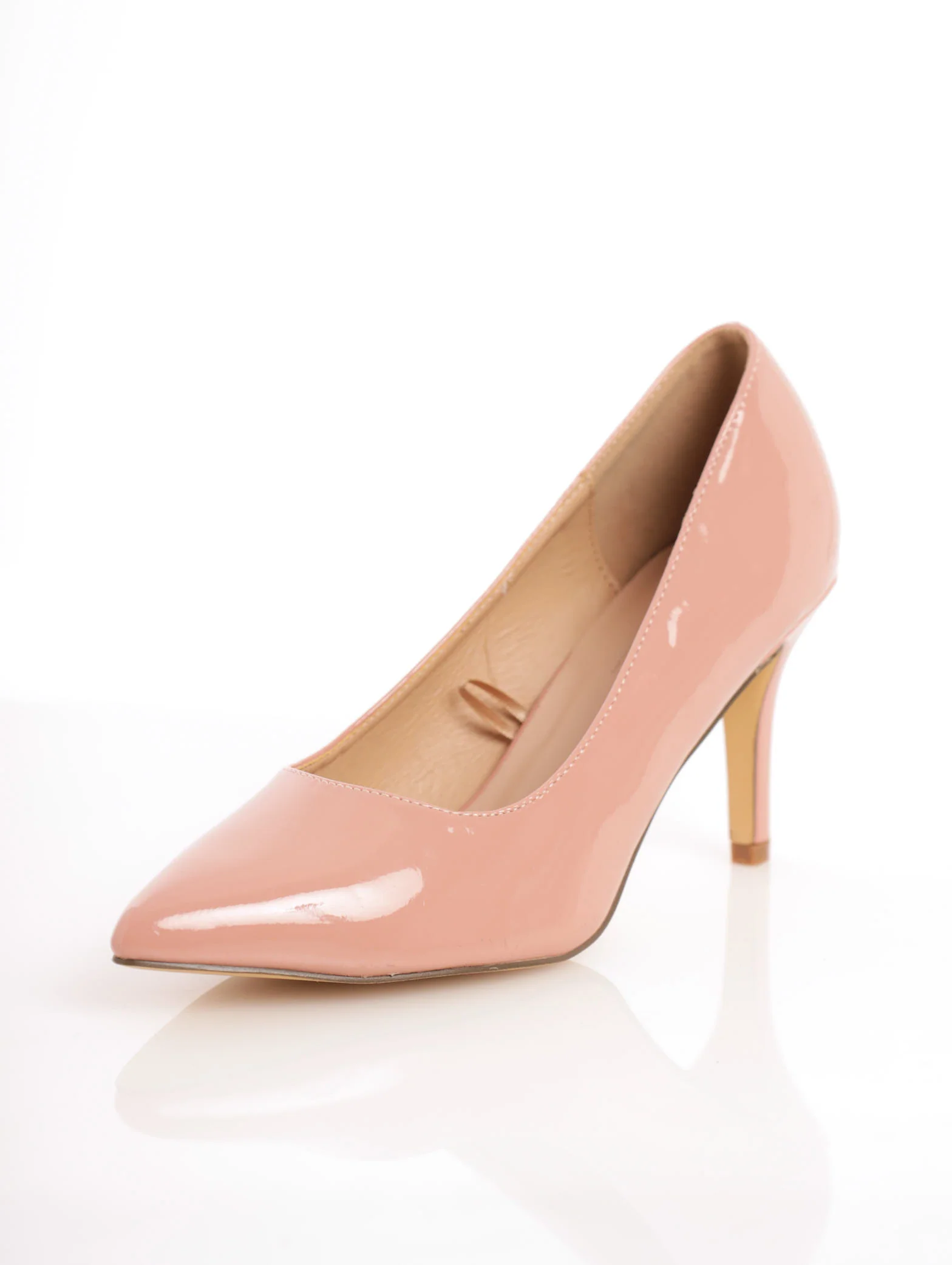 Medium Stiletto Patent Plain Court Heel - Blush - Image 2