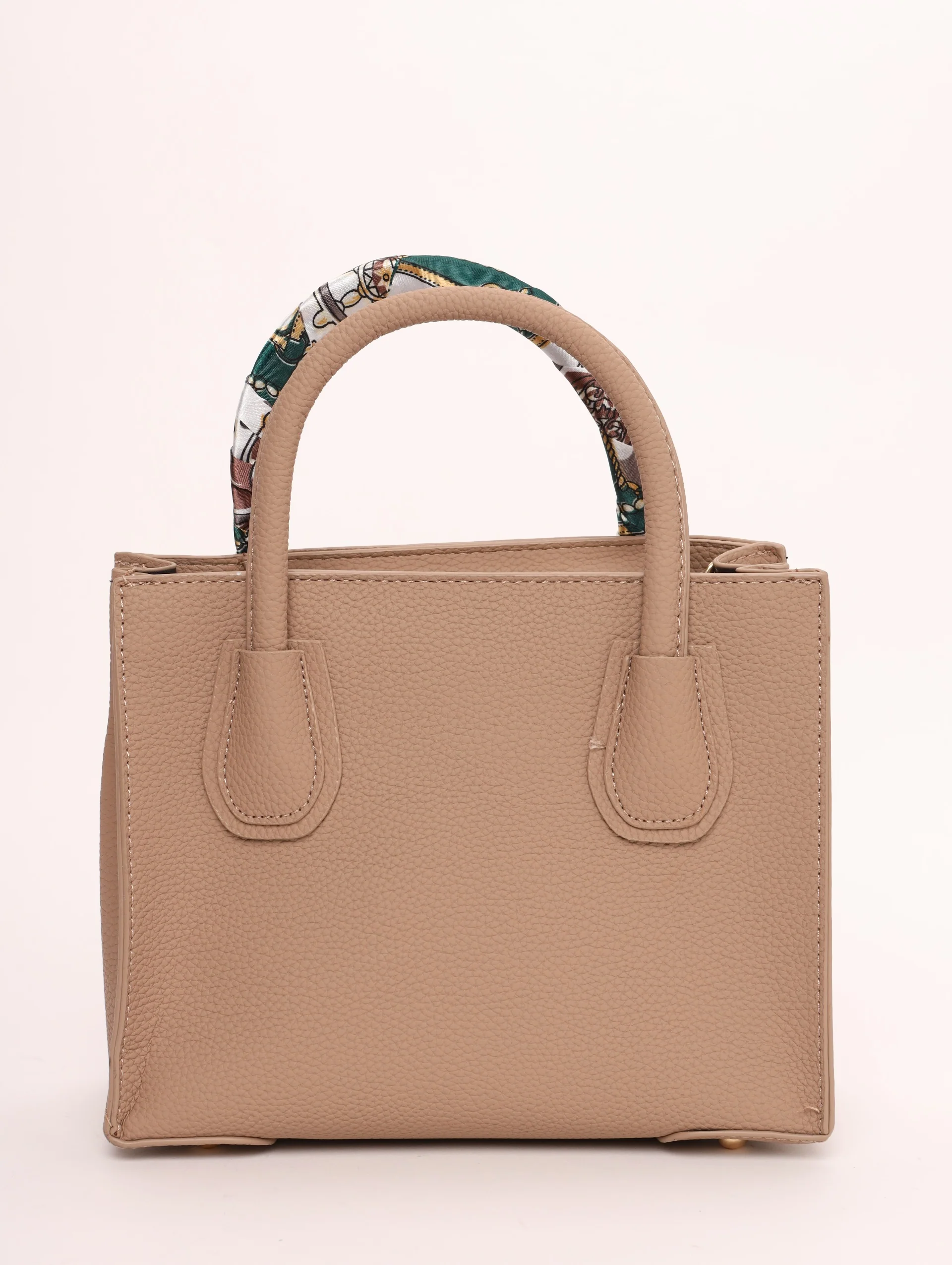 Medium Tote Bag with Ribbon - Taupe - Image 3