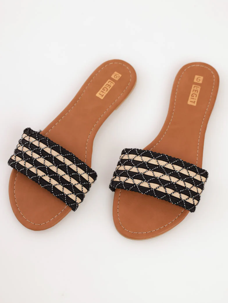 Mermaid Weave Banded Mule Sandal