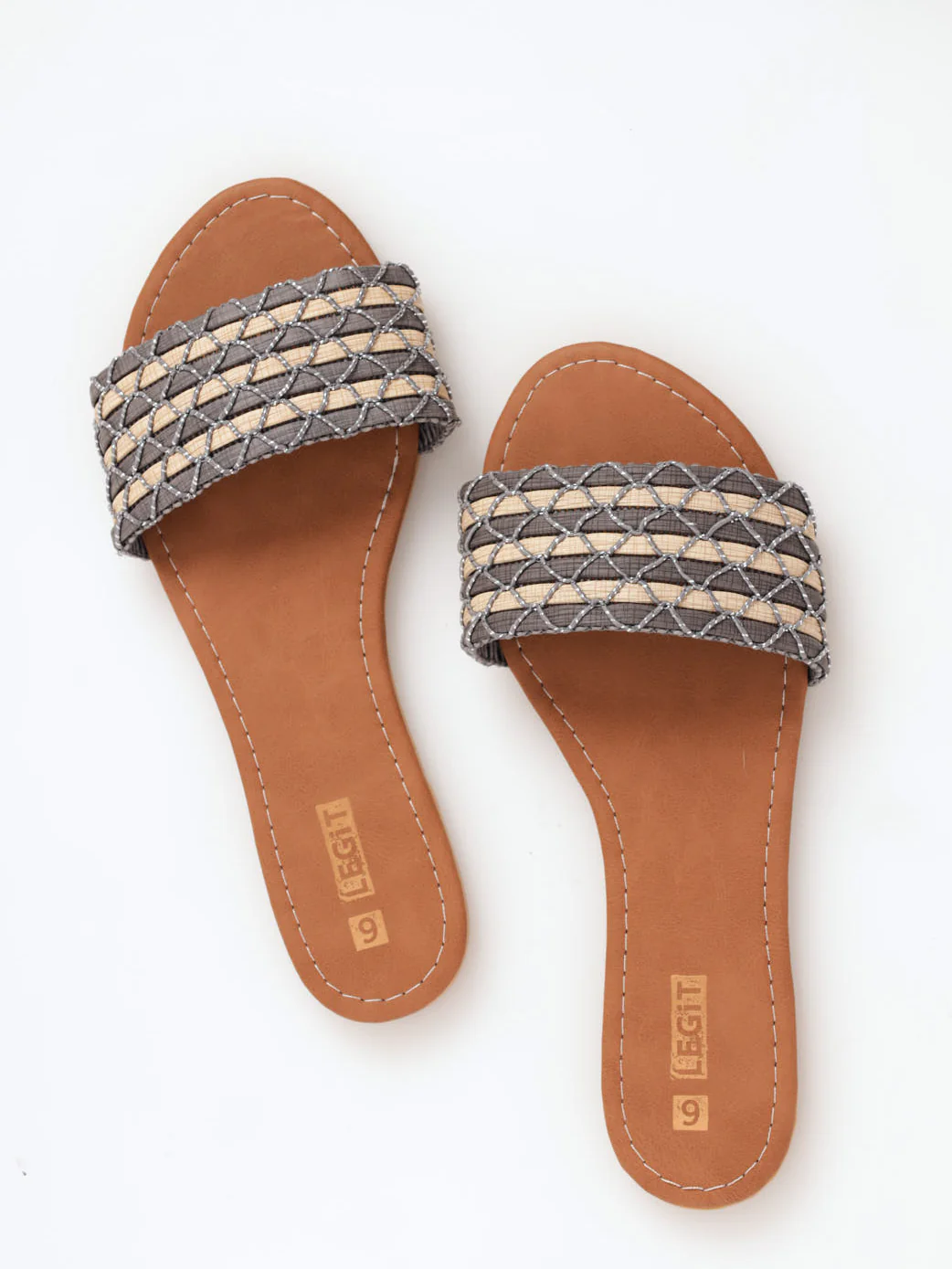 Mermaid Weave Banded Mule Sandal - Blue