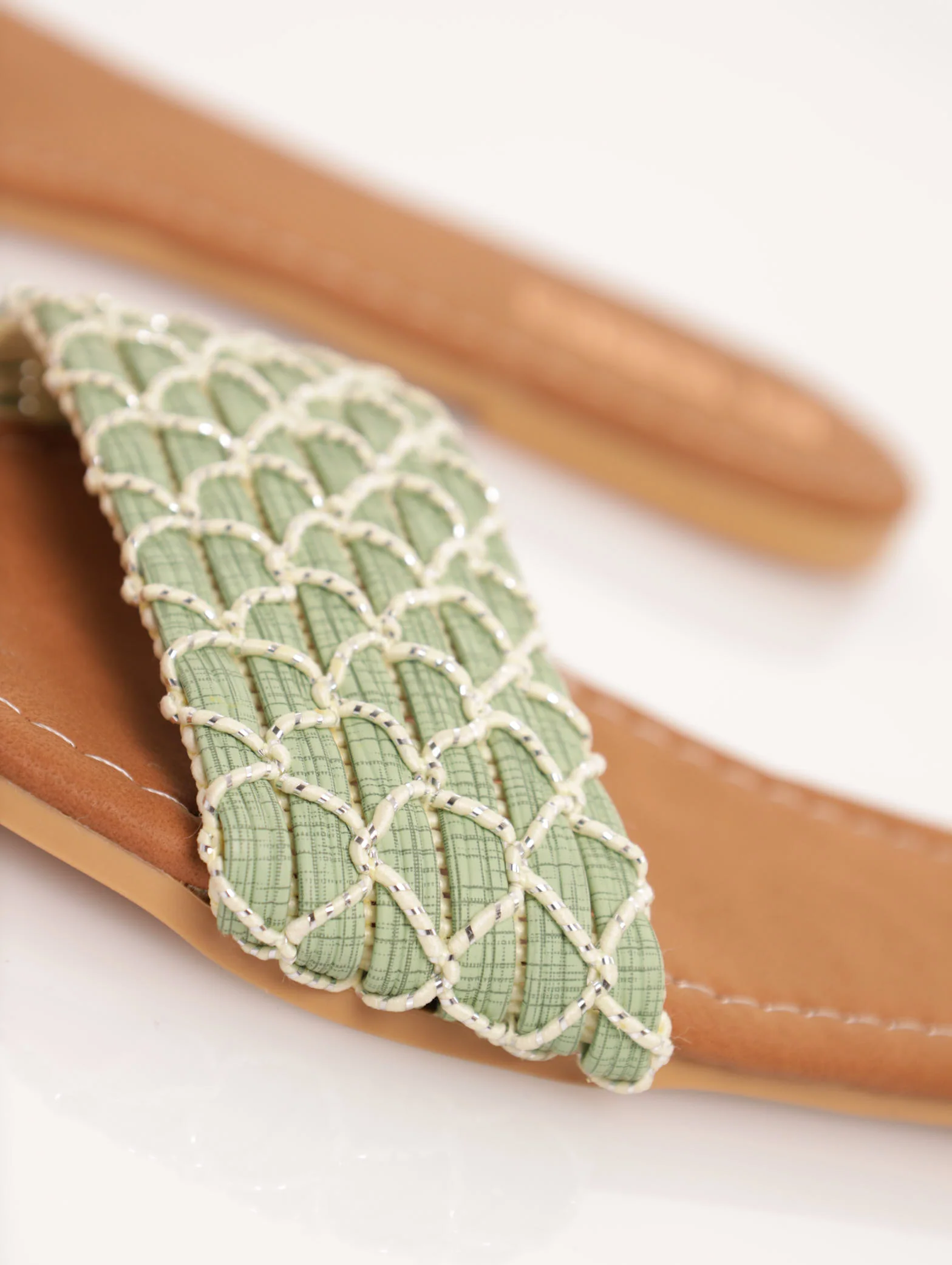 Mermaid Weave Banded Mule Sandal - Sage - Image 3