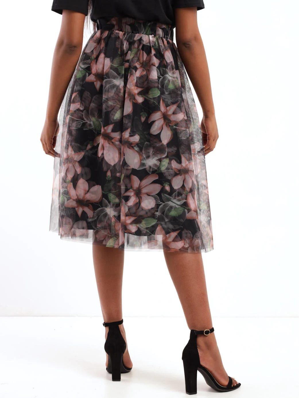 Mesh Floral Midi Dress - Image 3