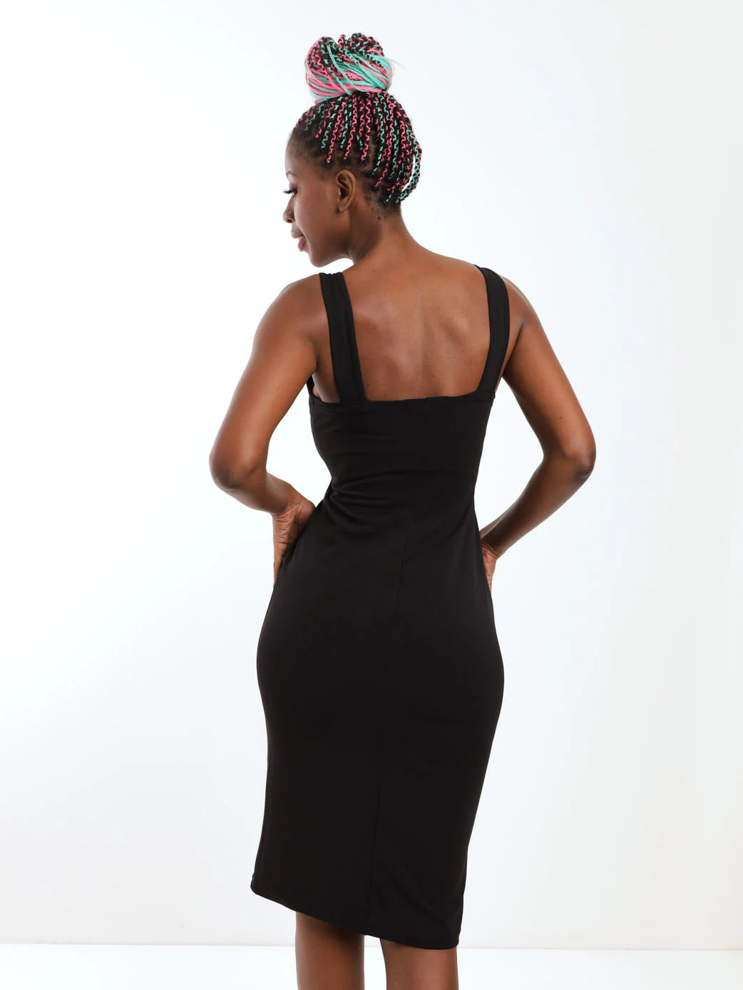 Mesh Inset Detail Dress - Black - Image 4
