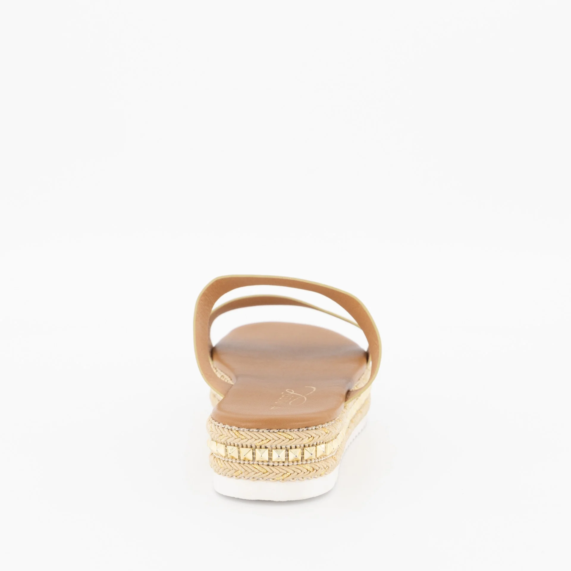 Metallic 2 Strap Push In Embellished Platform - Gold - Image 3