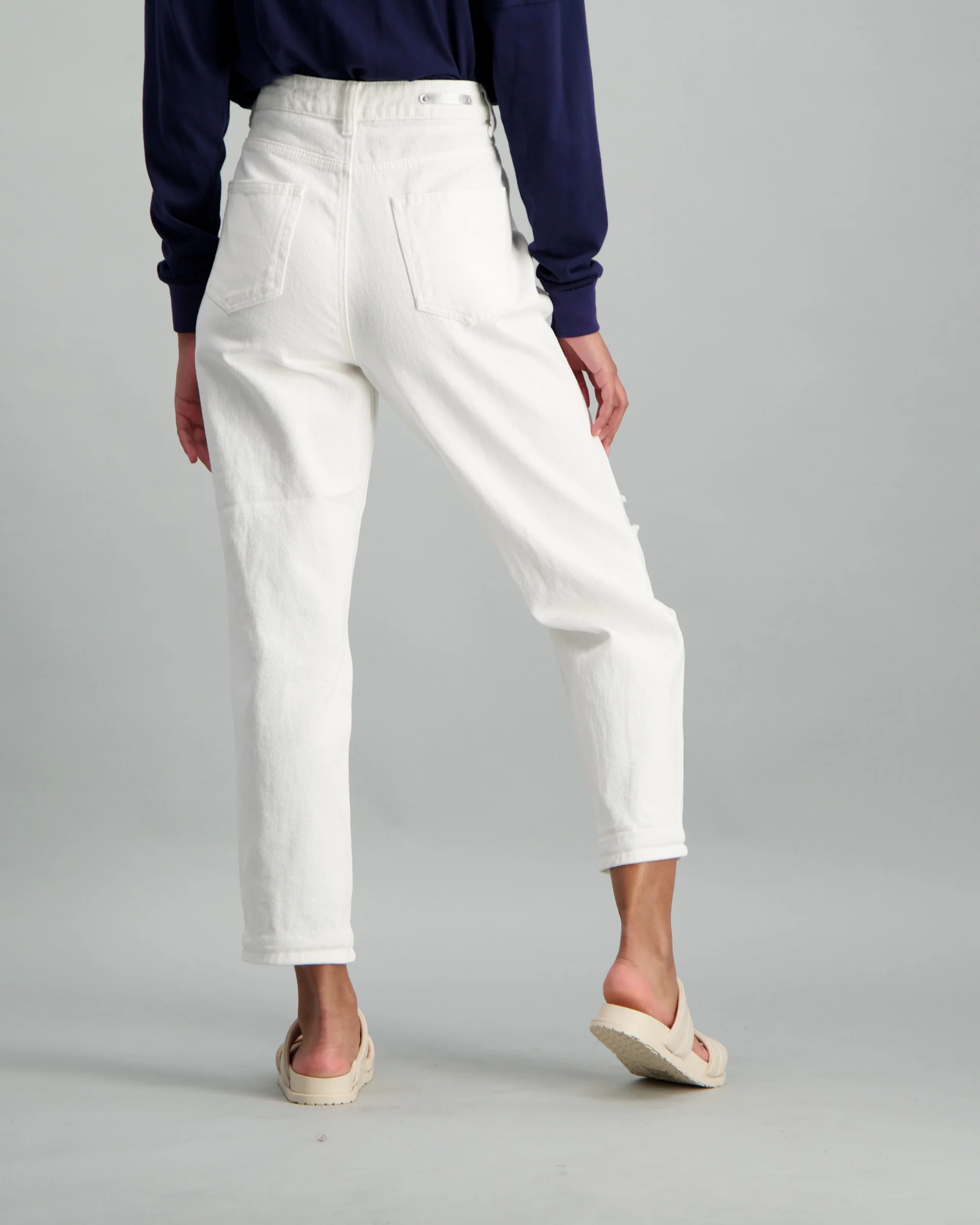Milk Heavily Abraised Mom Denim Jean - Image 3