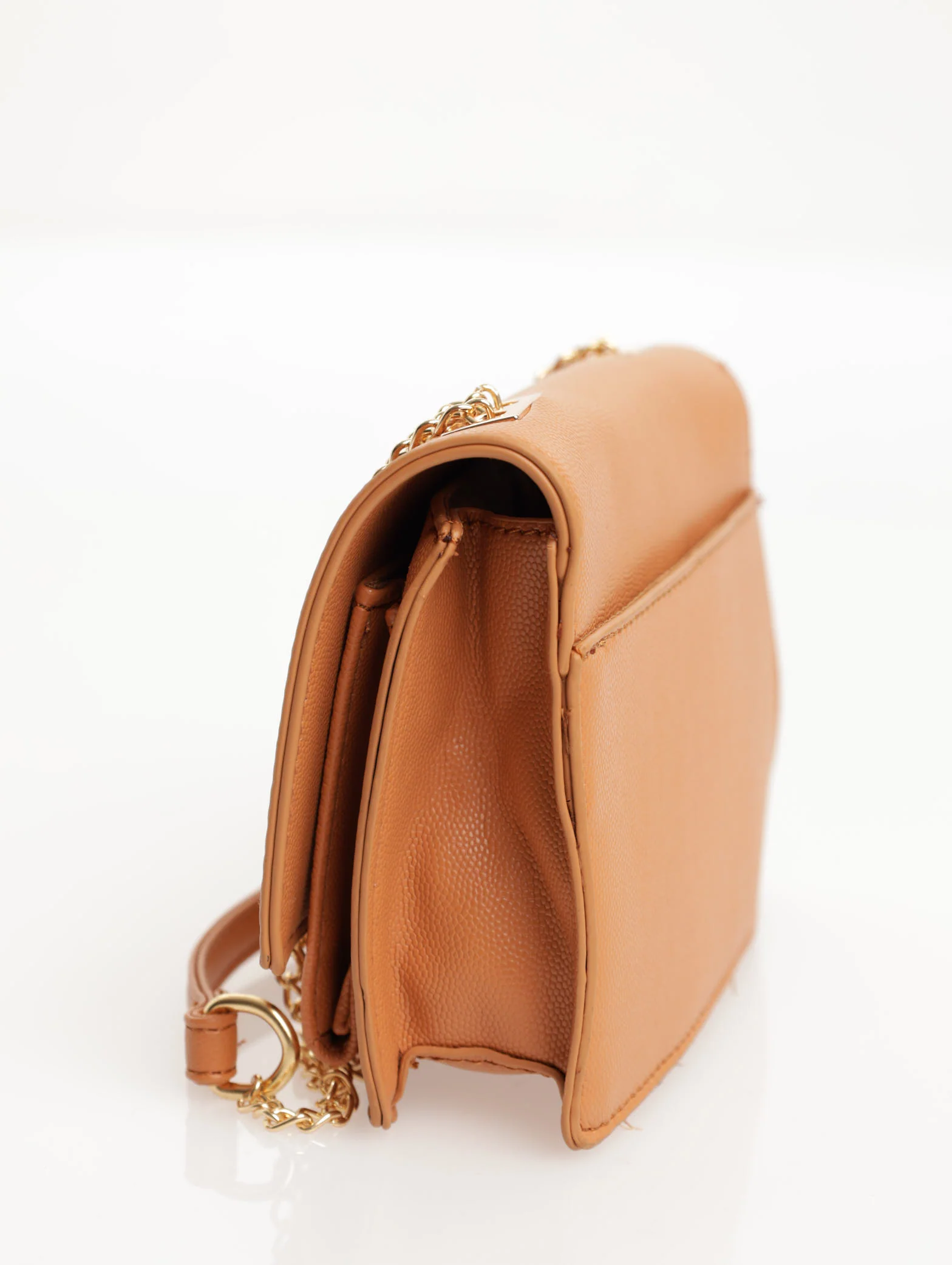 Mini Compartment Clasp Satchel Bag - Camel - Image 2