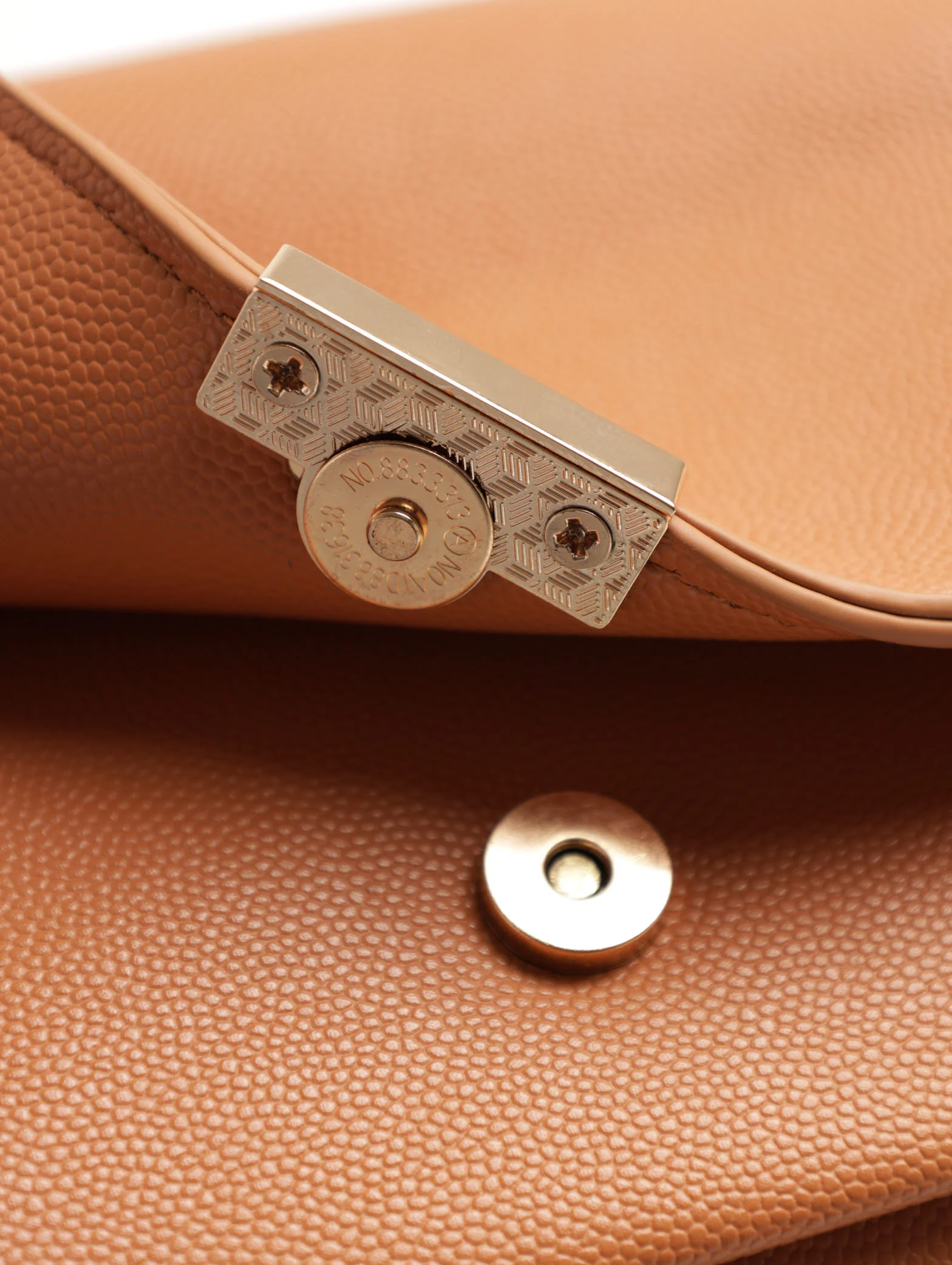 Mini Compartment Clasp Satchel Bag - Camel - Image 4