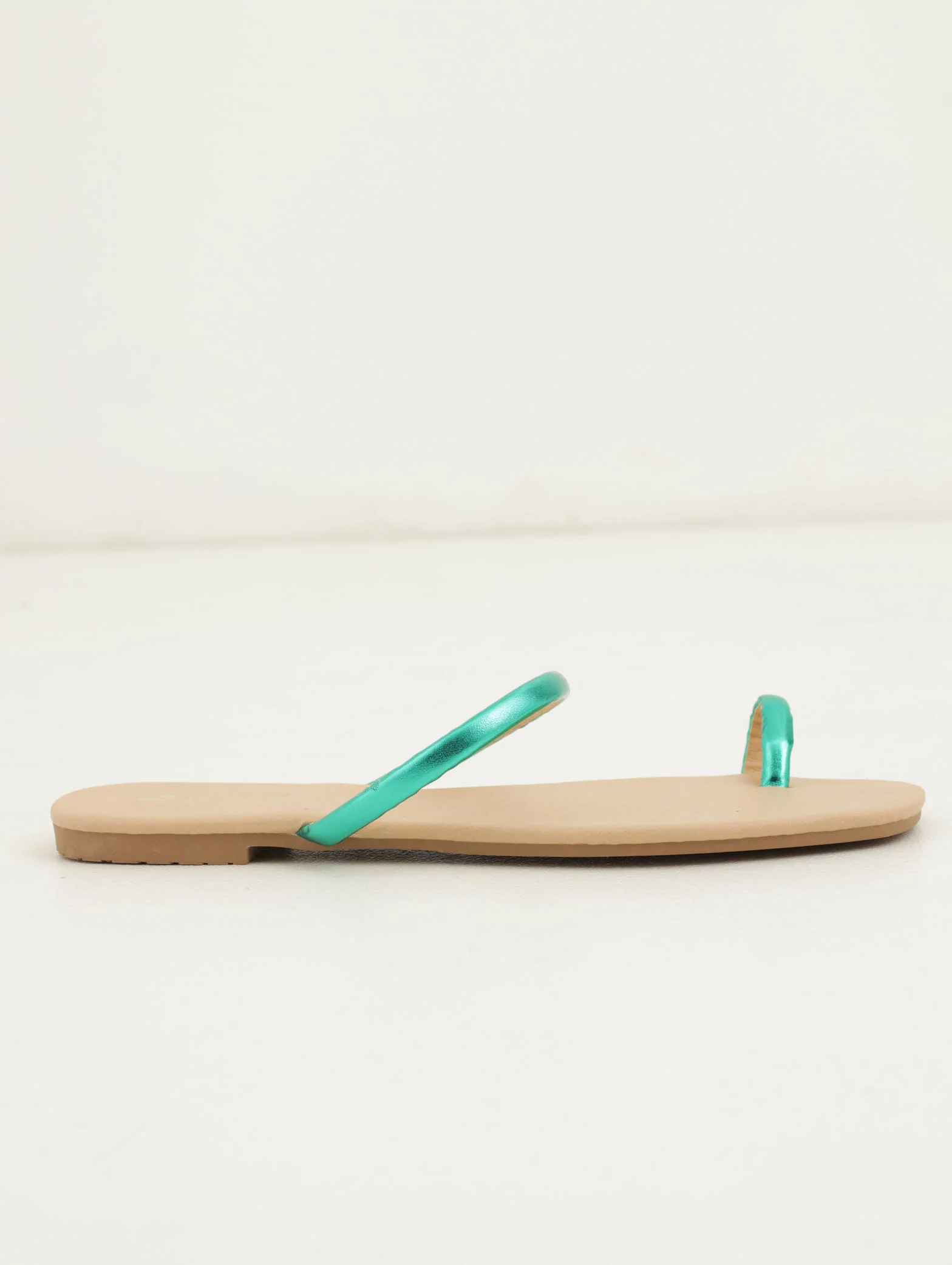 Minimalist Tubular Toe Post Thong Sandal - Green - Image 2
