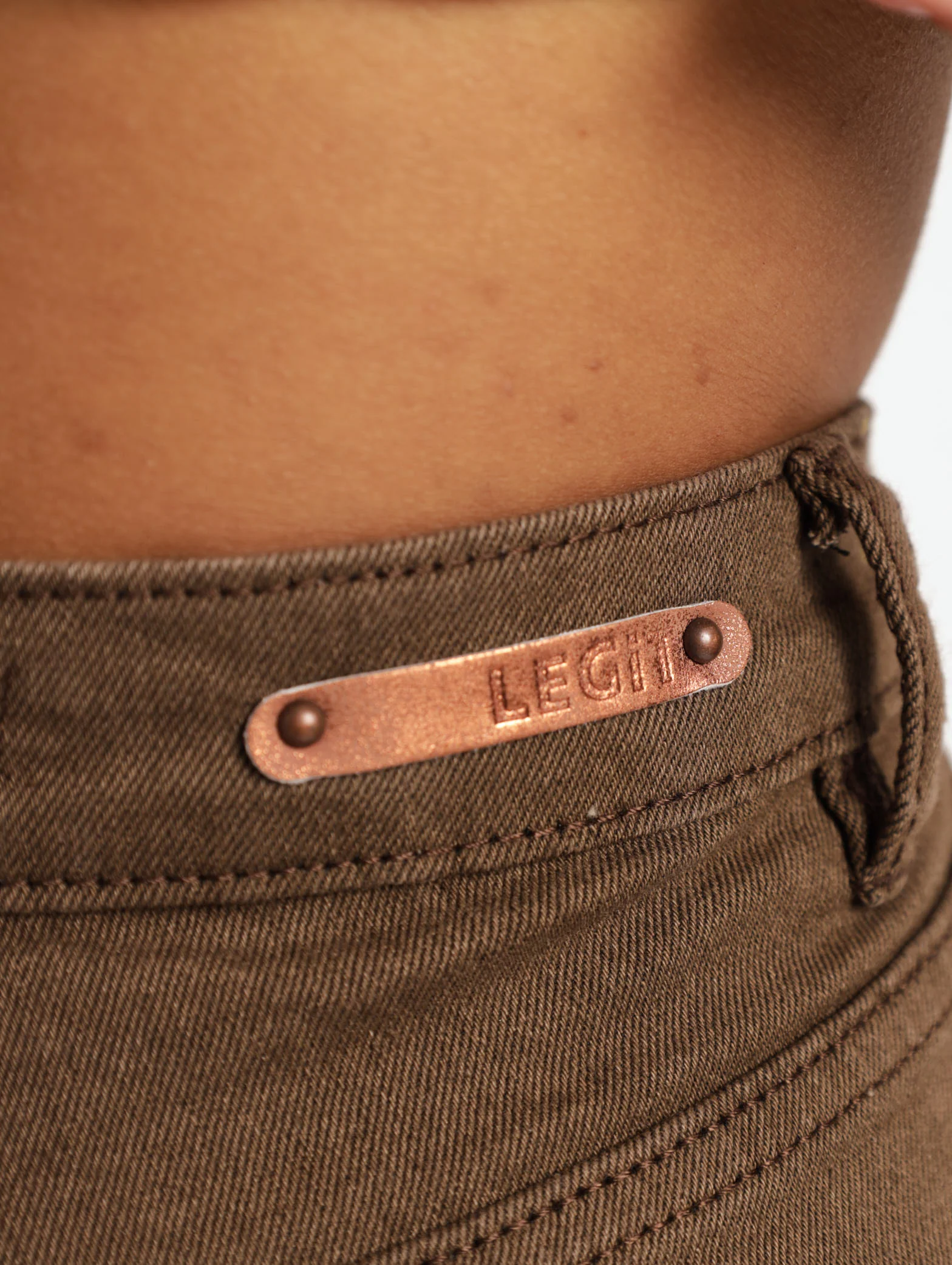 Mocha Split Hem Flareleg Denim Jean - Image 6