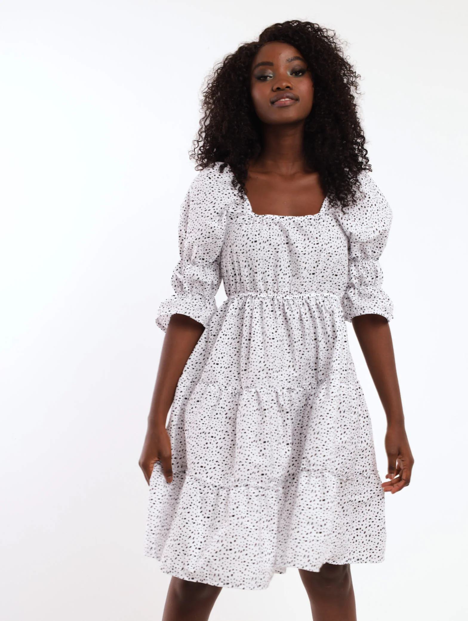 Off Should Tiered Mini Dress - Image 2