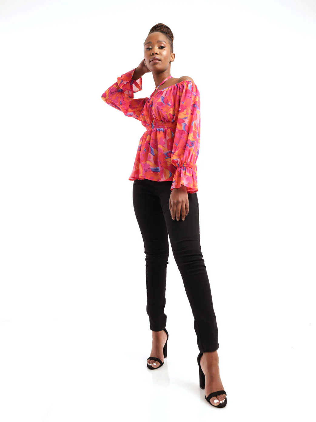 Off The Shoulder Elastic Waist Top - Image 2