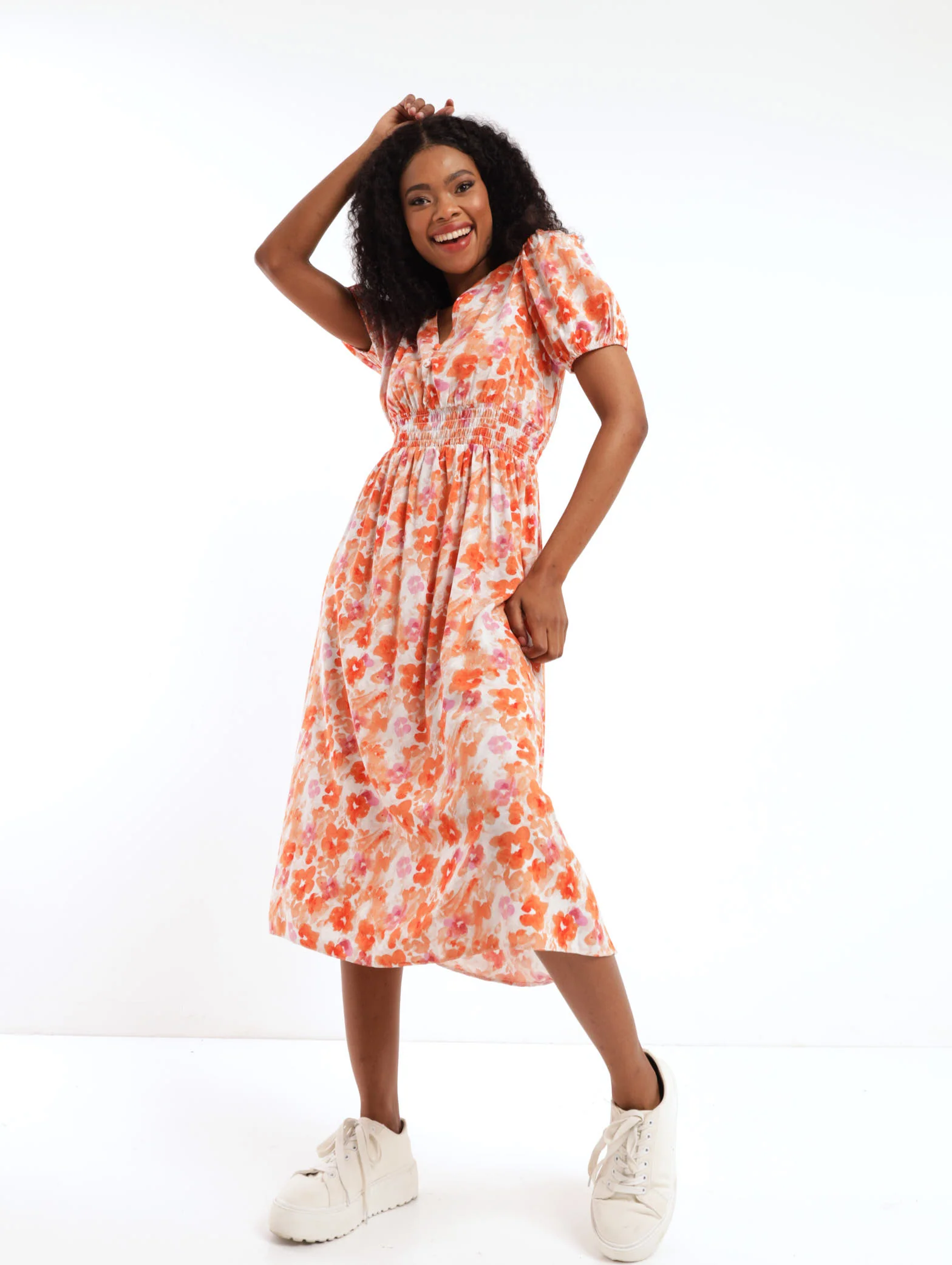 Open Back Floral Midi Dress - Image 2