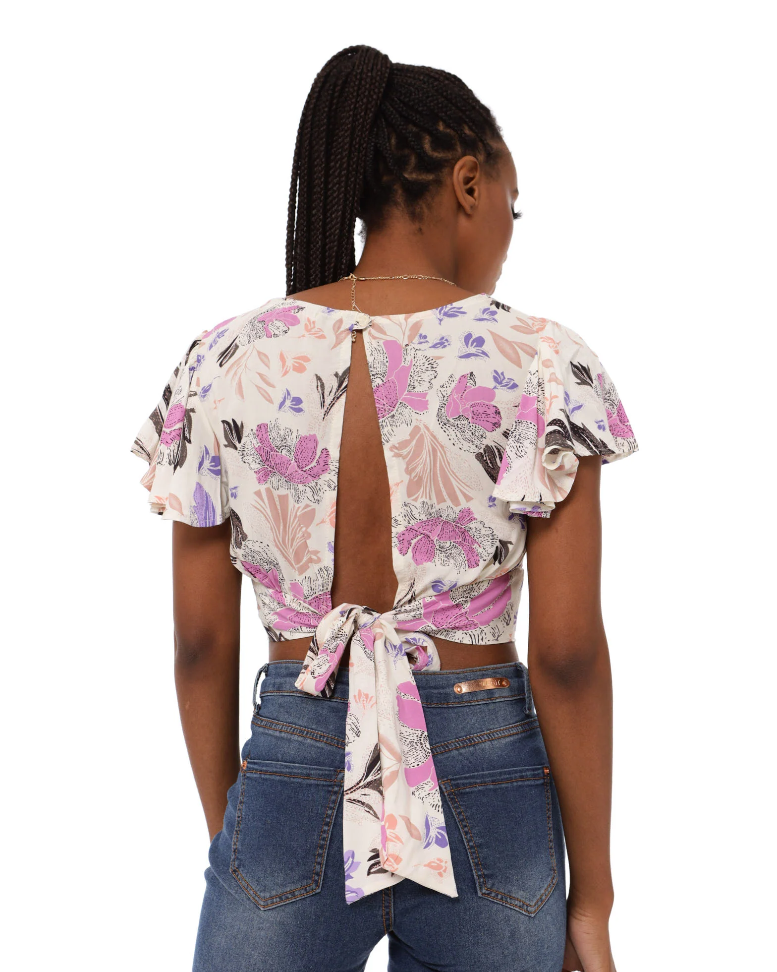 Open Back Frill Sleeve Blouse - Image 3