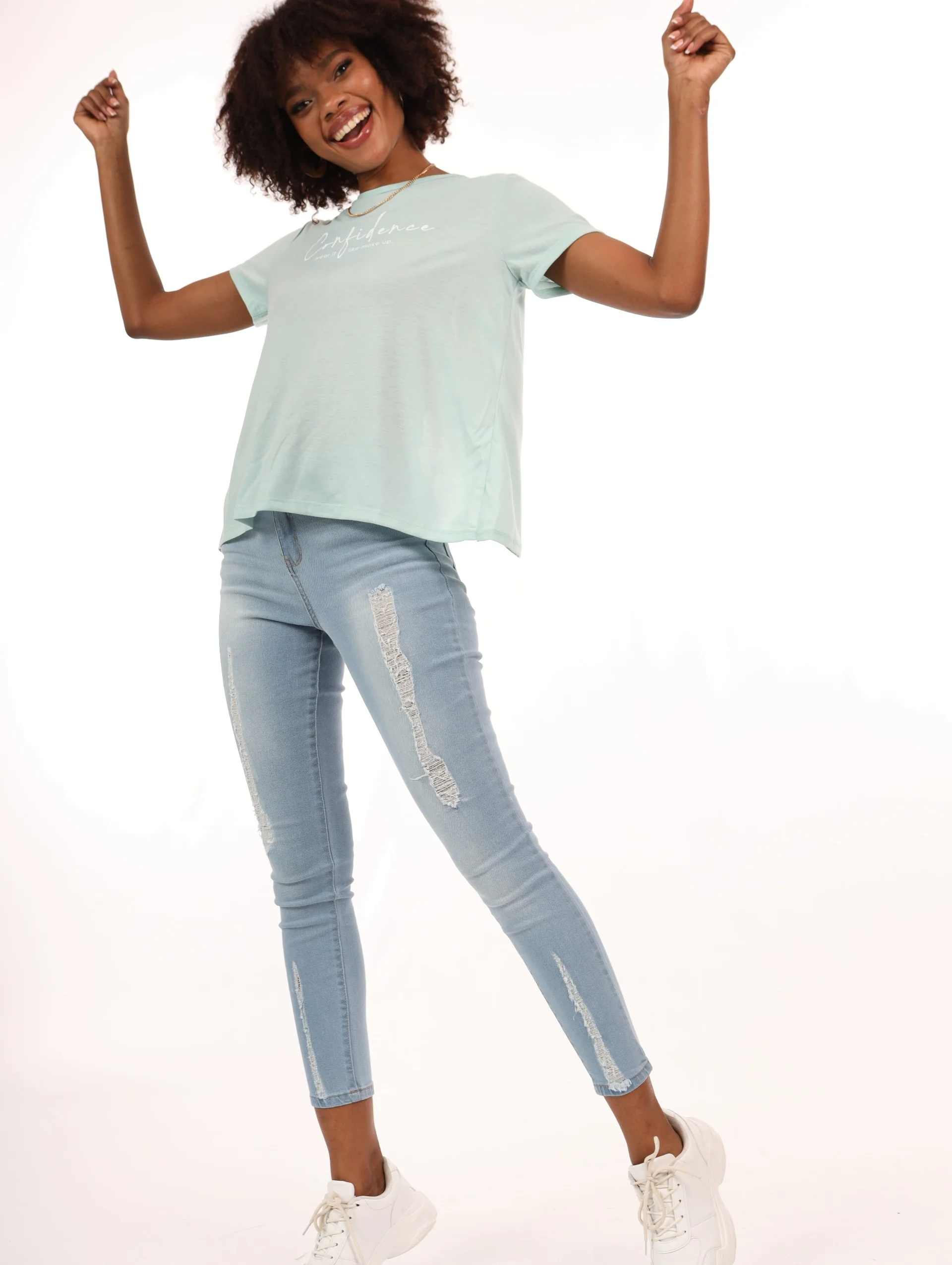 Open Back Print Top - Seafoam - Image 2