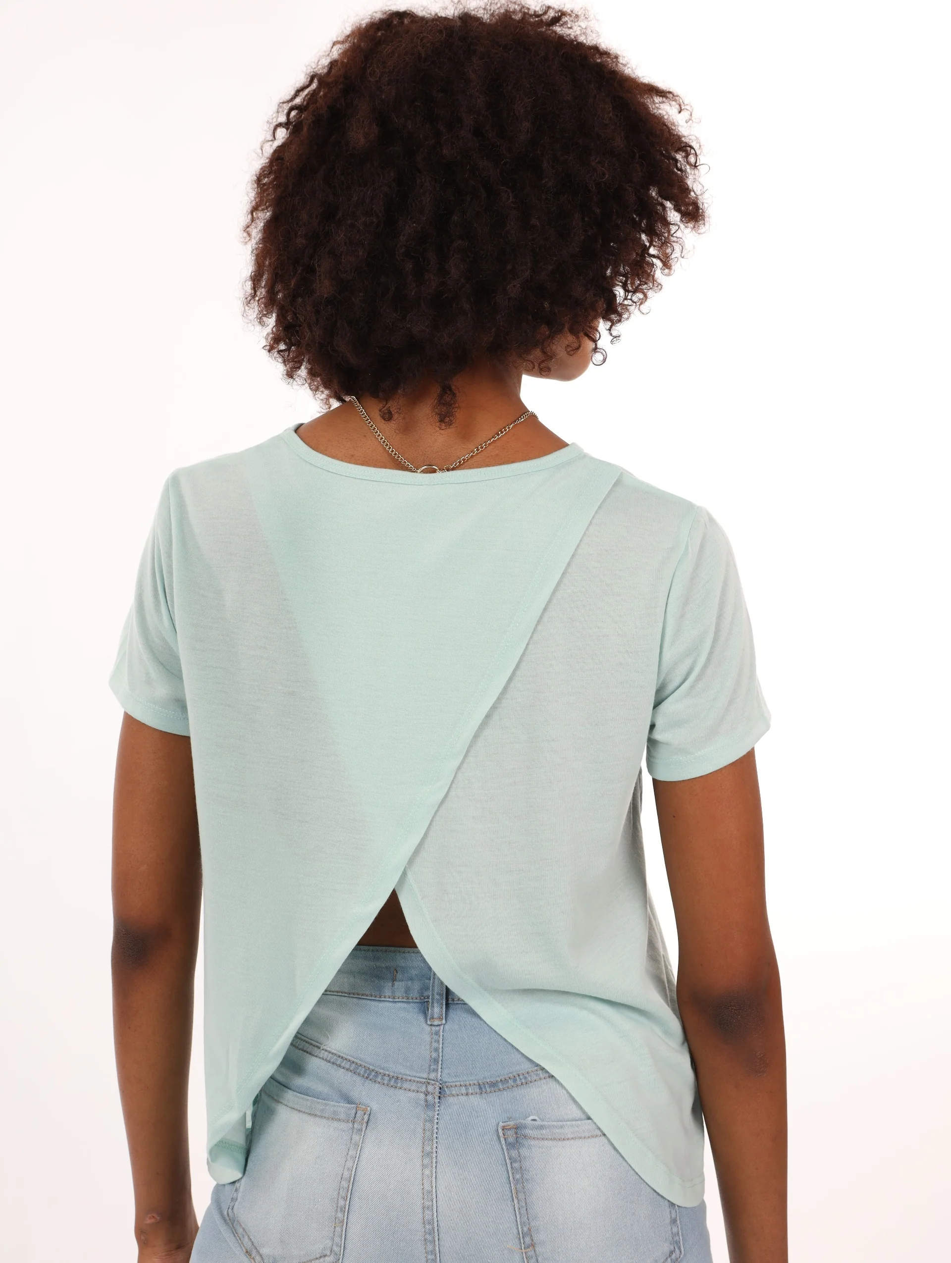 Open Back Print Top - Seafoam - Image 4