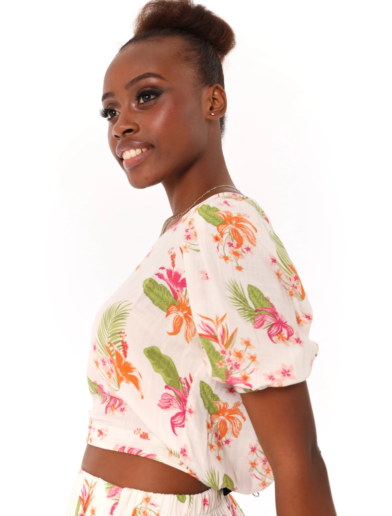 Open Back Puff Sleeve Blouse - Image 4