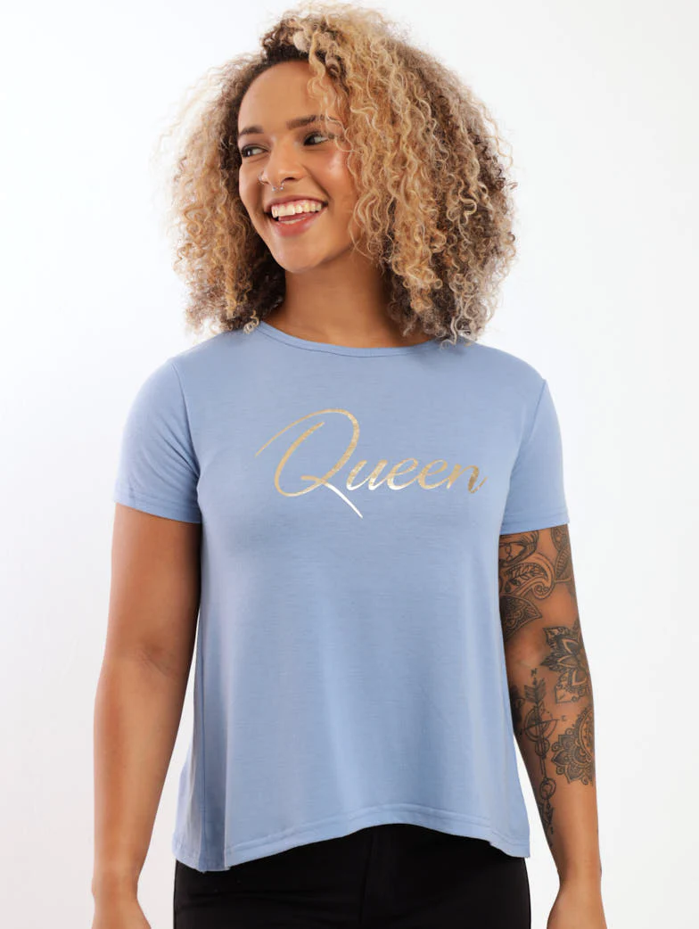 Open Back Tee - Blue