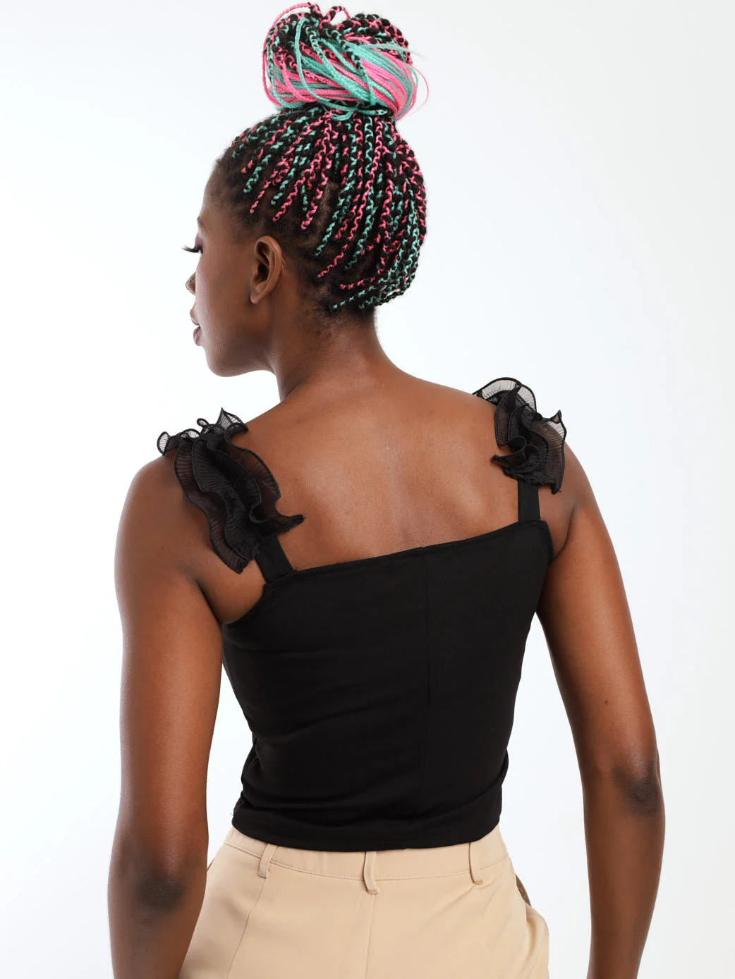 Organza Sleeve Top - Black - Image 4
