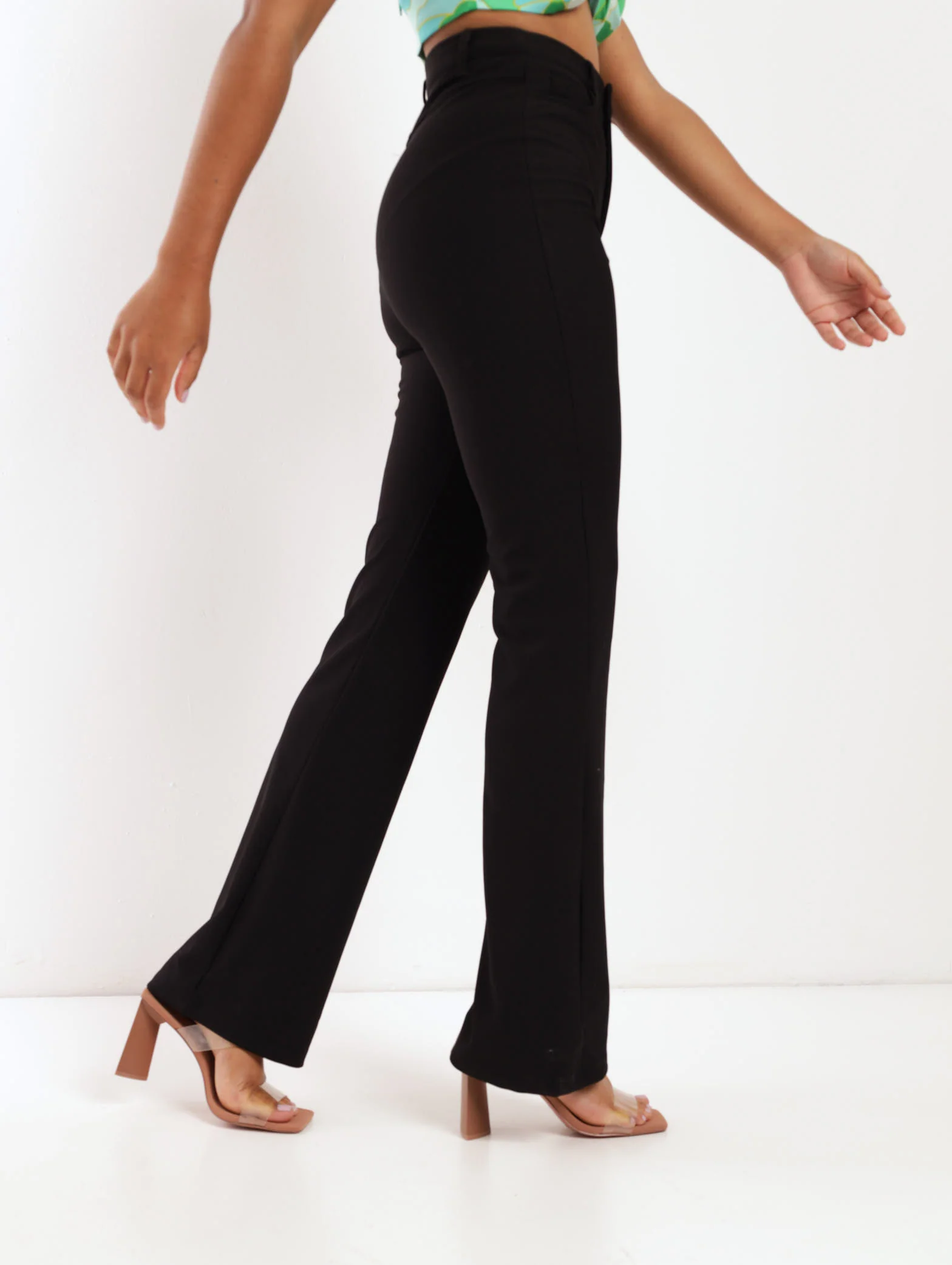 Ottoman Flare Leg Pant - Black - Image 3