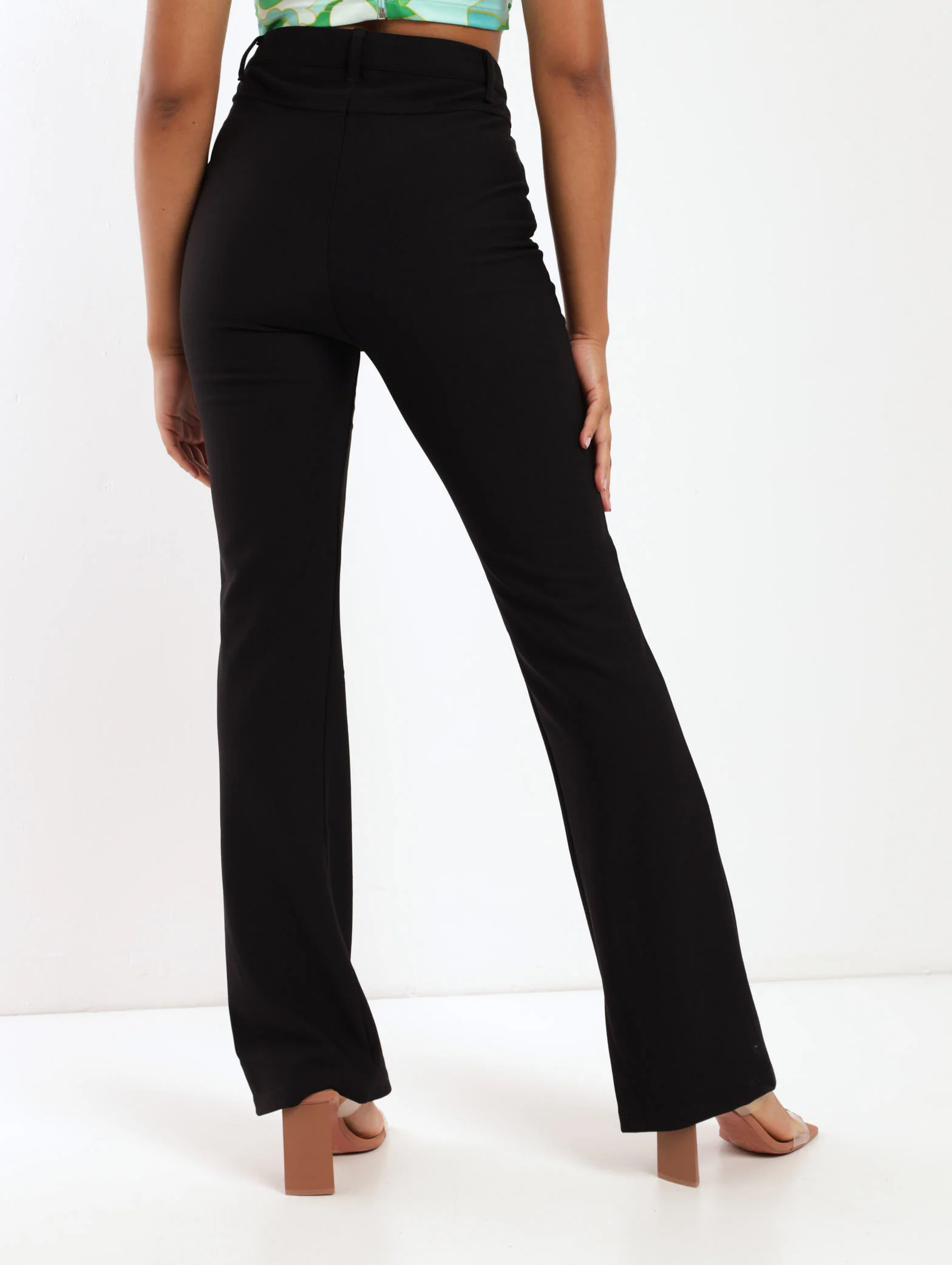 Ottoman Flare Leg Pant - Black - Image 4