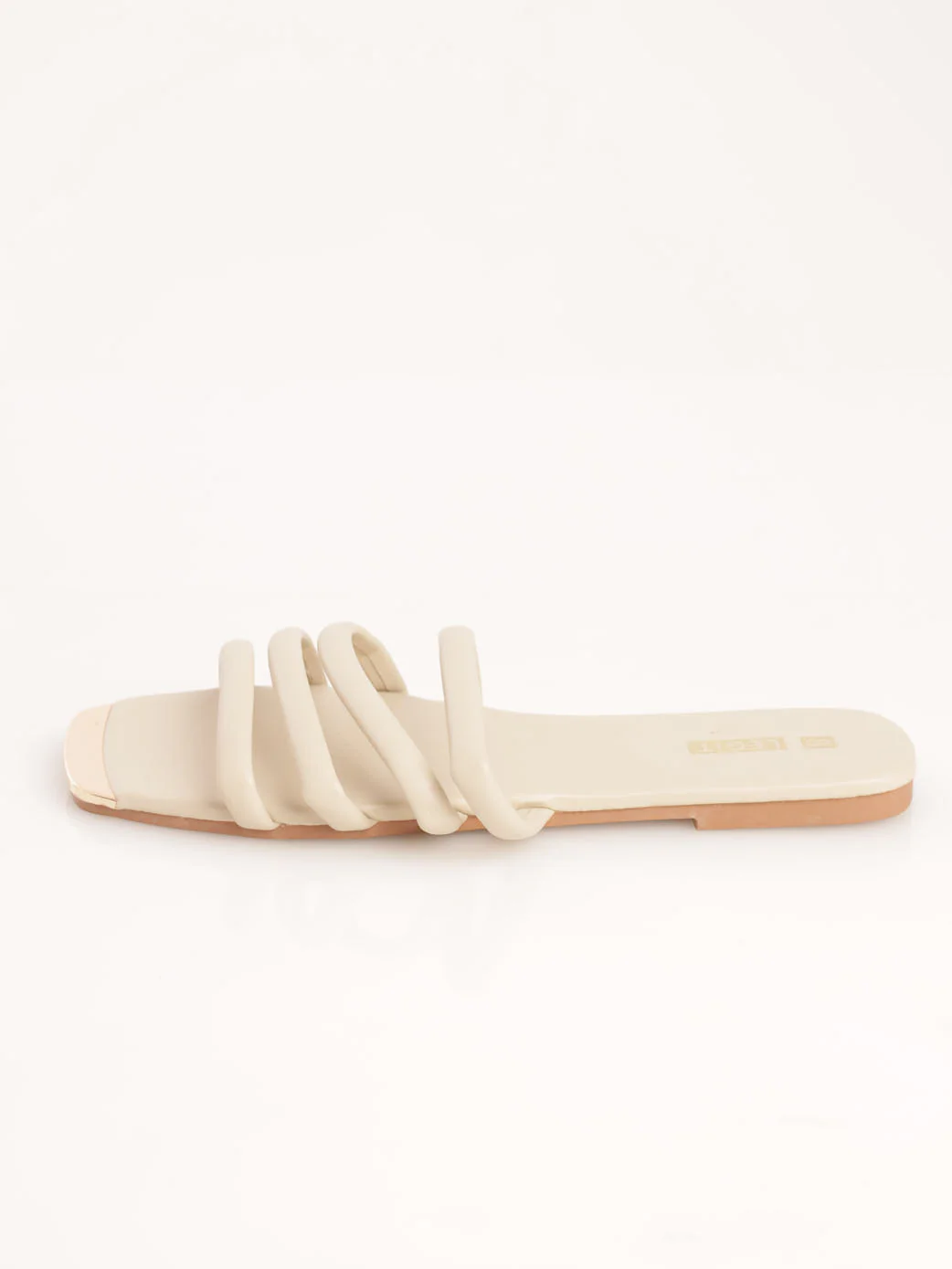 Padded Tube Strip Mule Sandal - Taupe - Image 2