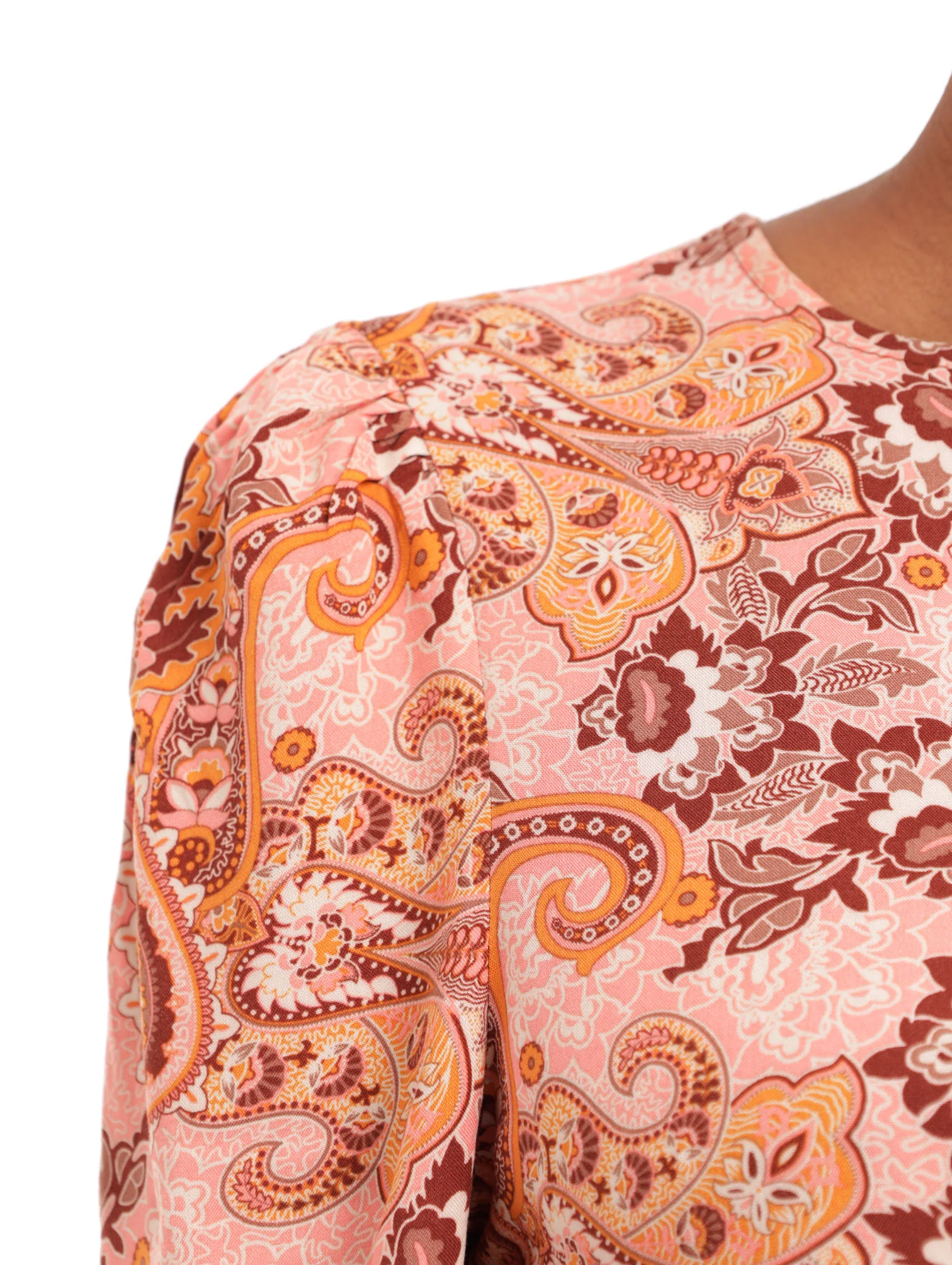 Paisly Elasticated Puff Sleeve Blouse - Image 5