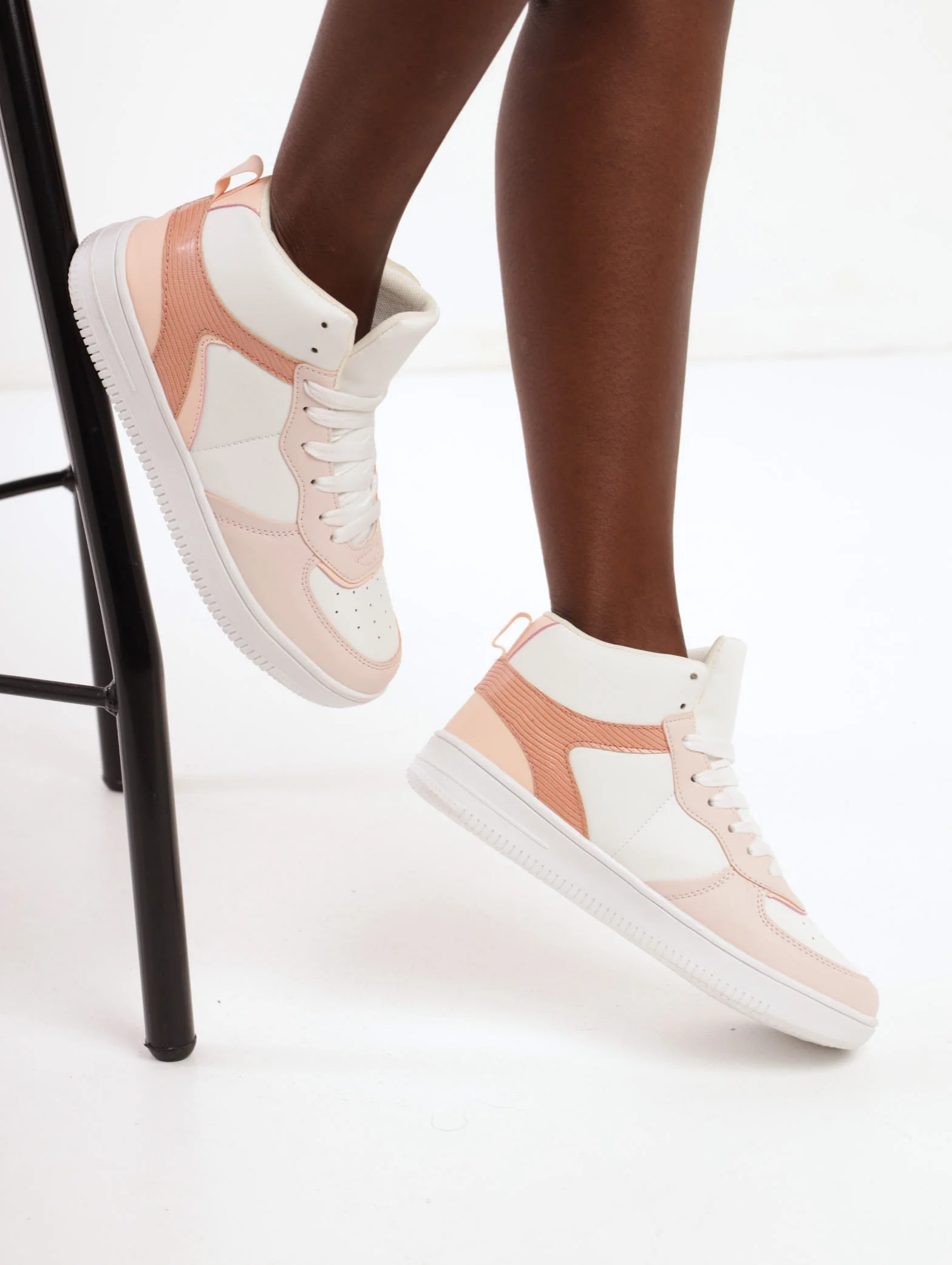 Panel And Colour Hi-Top Sneaker - Image 2