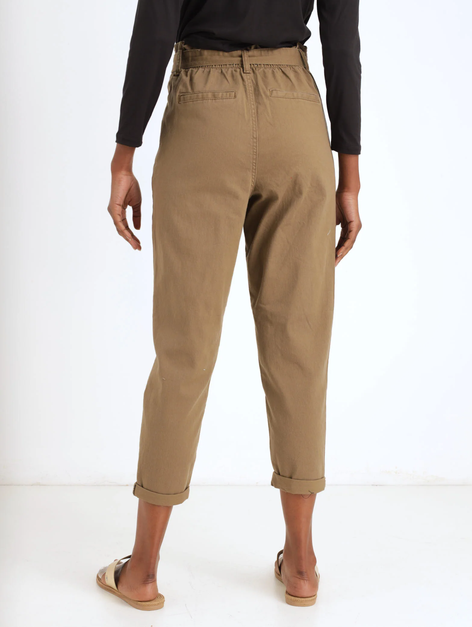 PaperBag Pleated Front Pant - Camel - Image 4