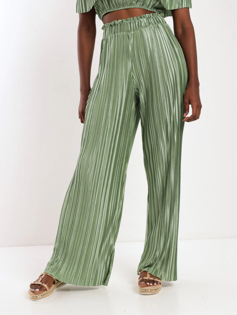 Paperbag Wideleg Bodre Pant - Sage