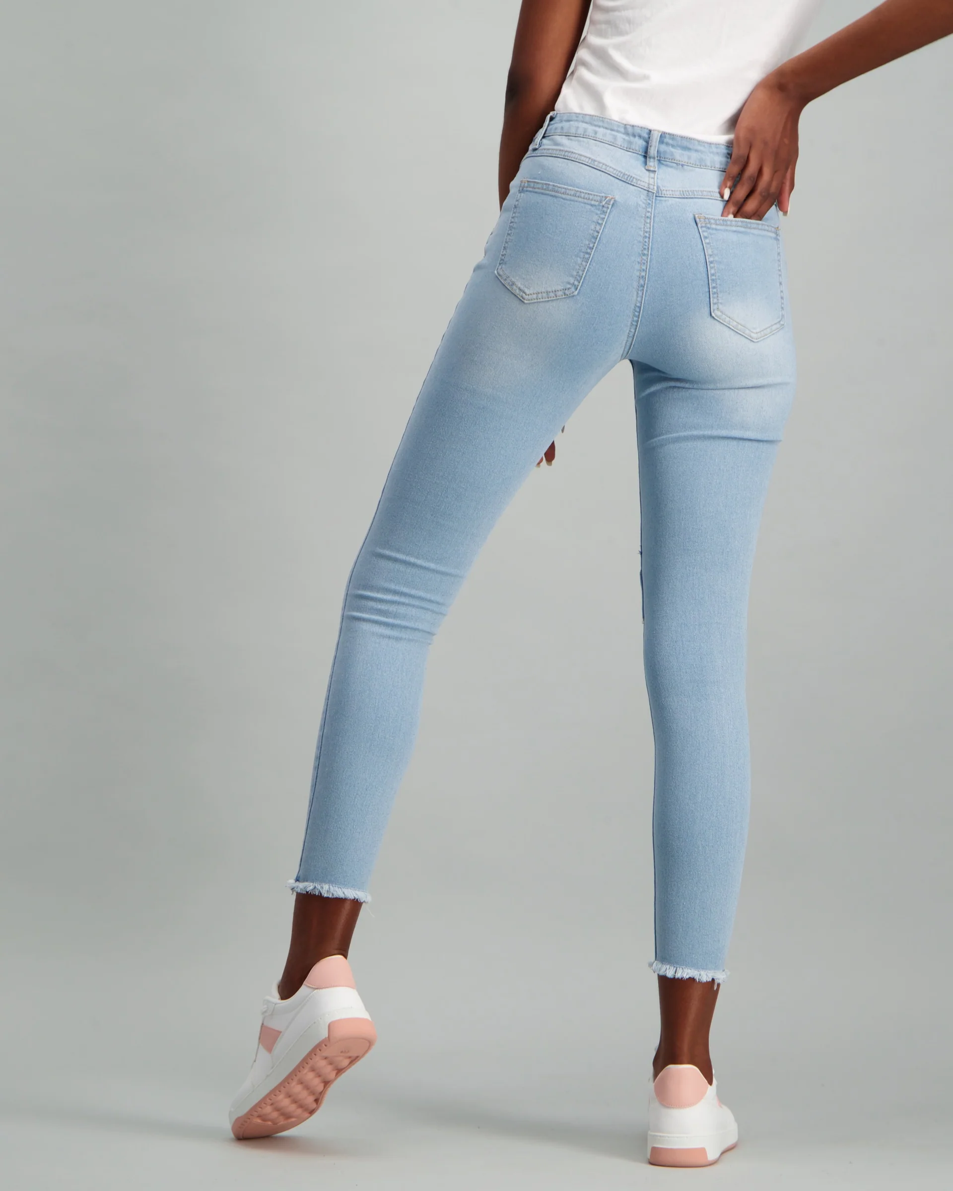Patch Light Wash Skinny Denim Jean - Image 3