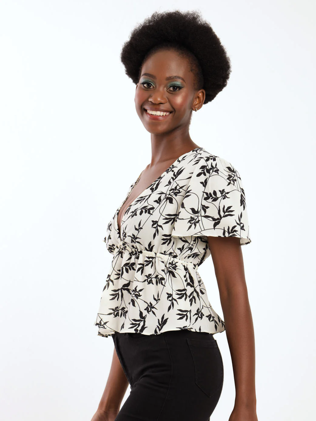 Peplum Top - Floral - Image 2