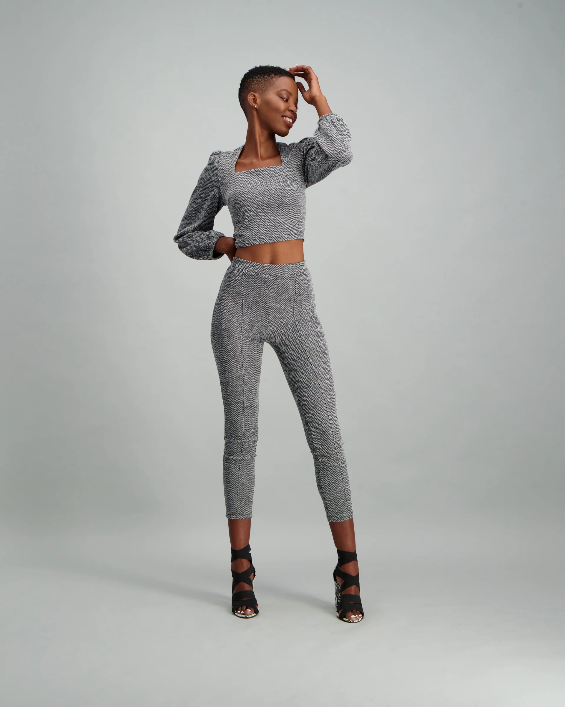 Pintuck Legging - Grey - Image 2