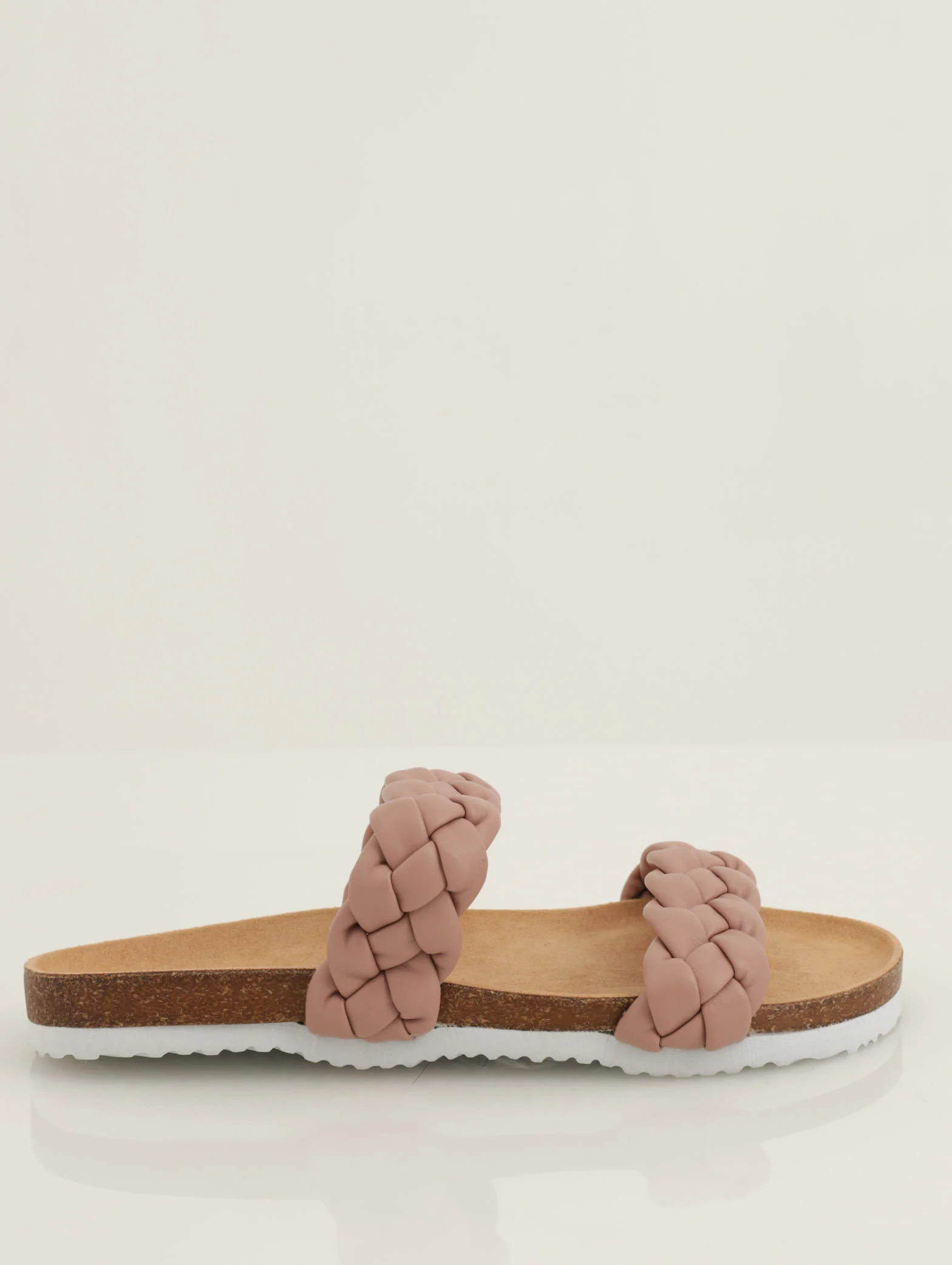 Plaited Double Strap Sandal - Dark Blush - Image 2