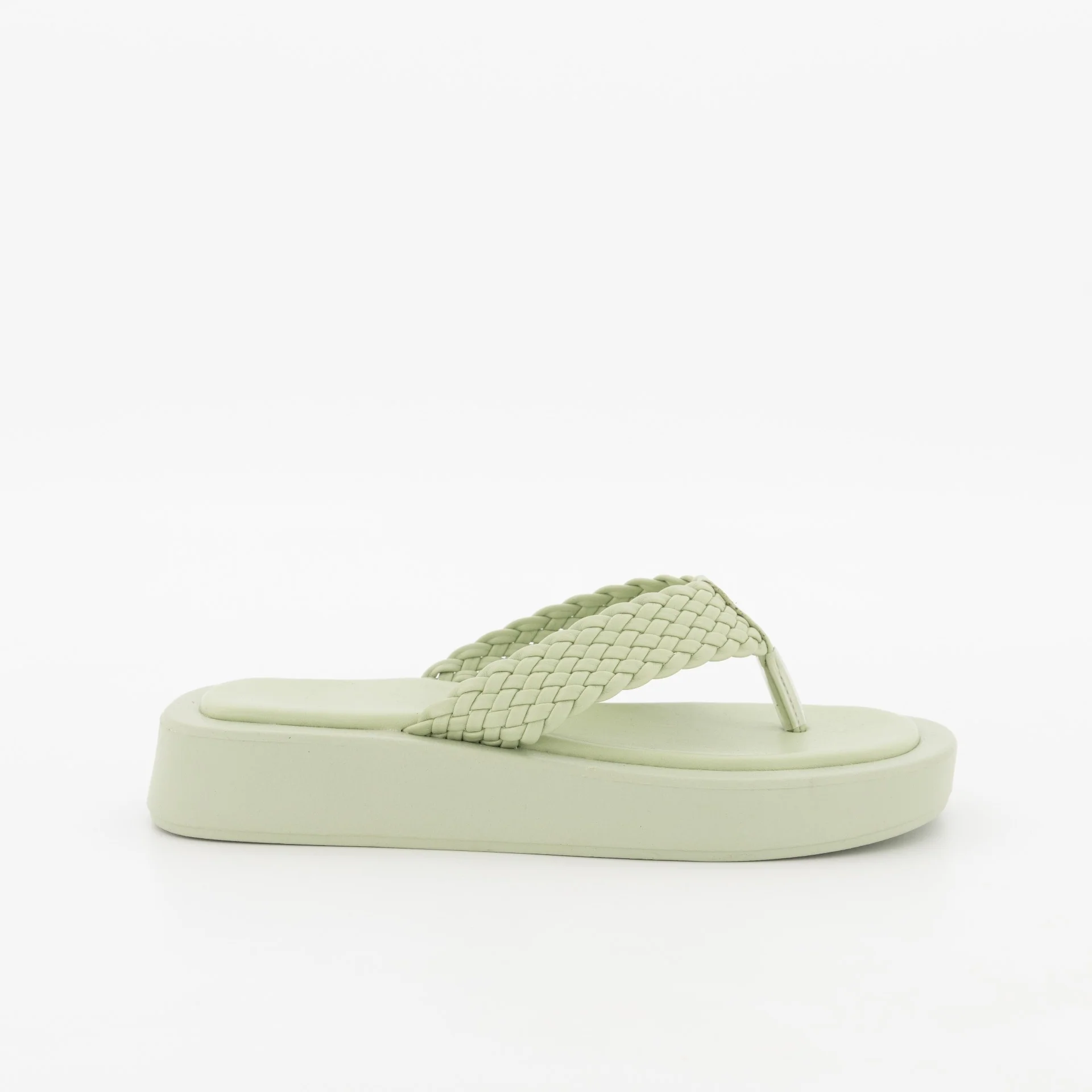 Platform Braided Thong Sandal - Sage - Image 2