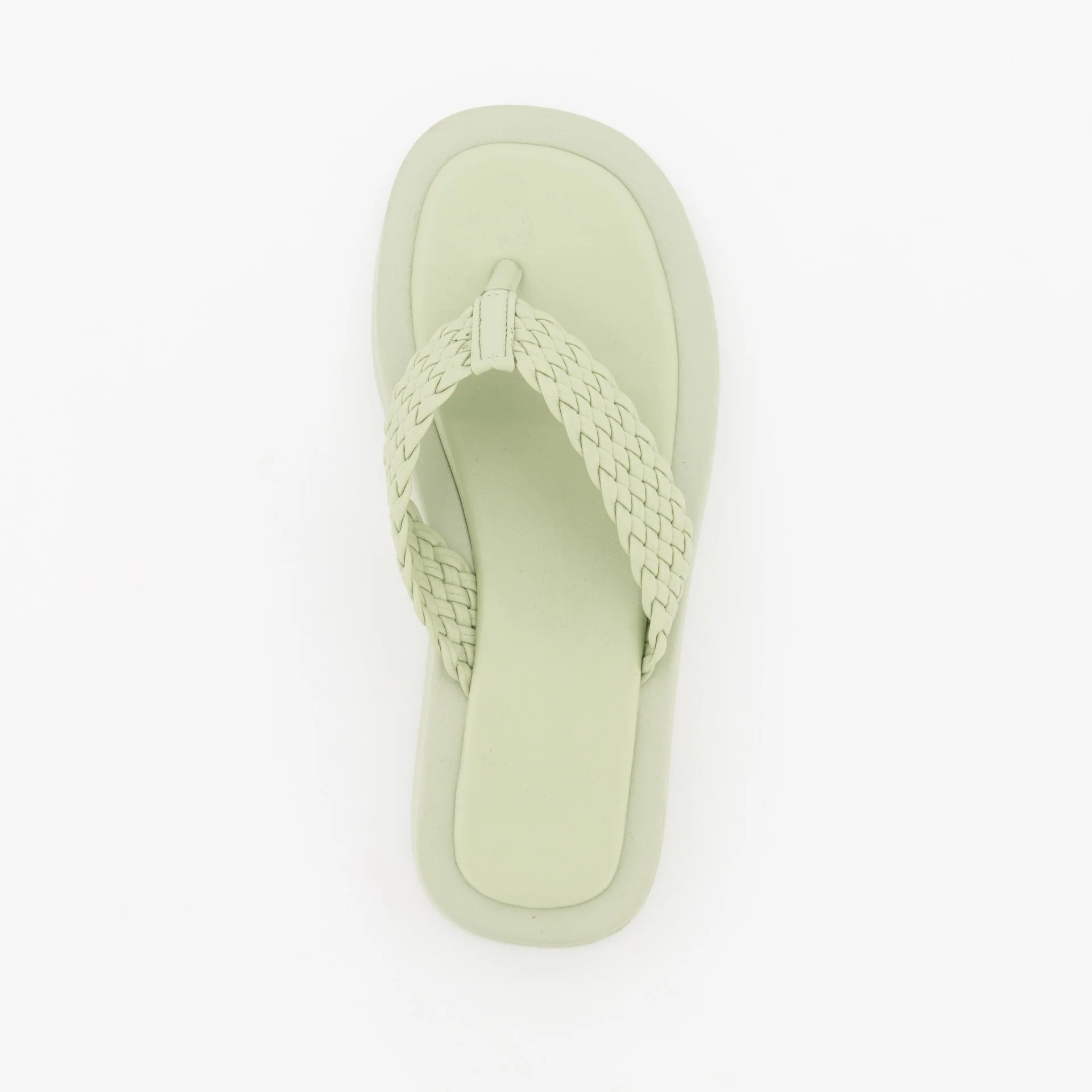 Platform Braided Thong Sandal - Sage - Image 4