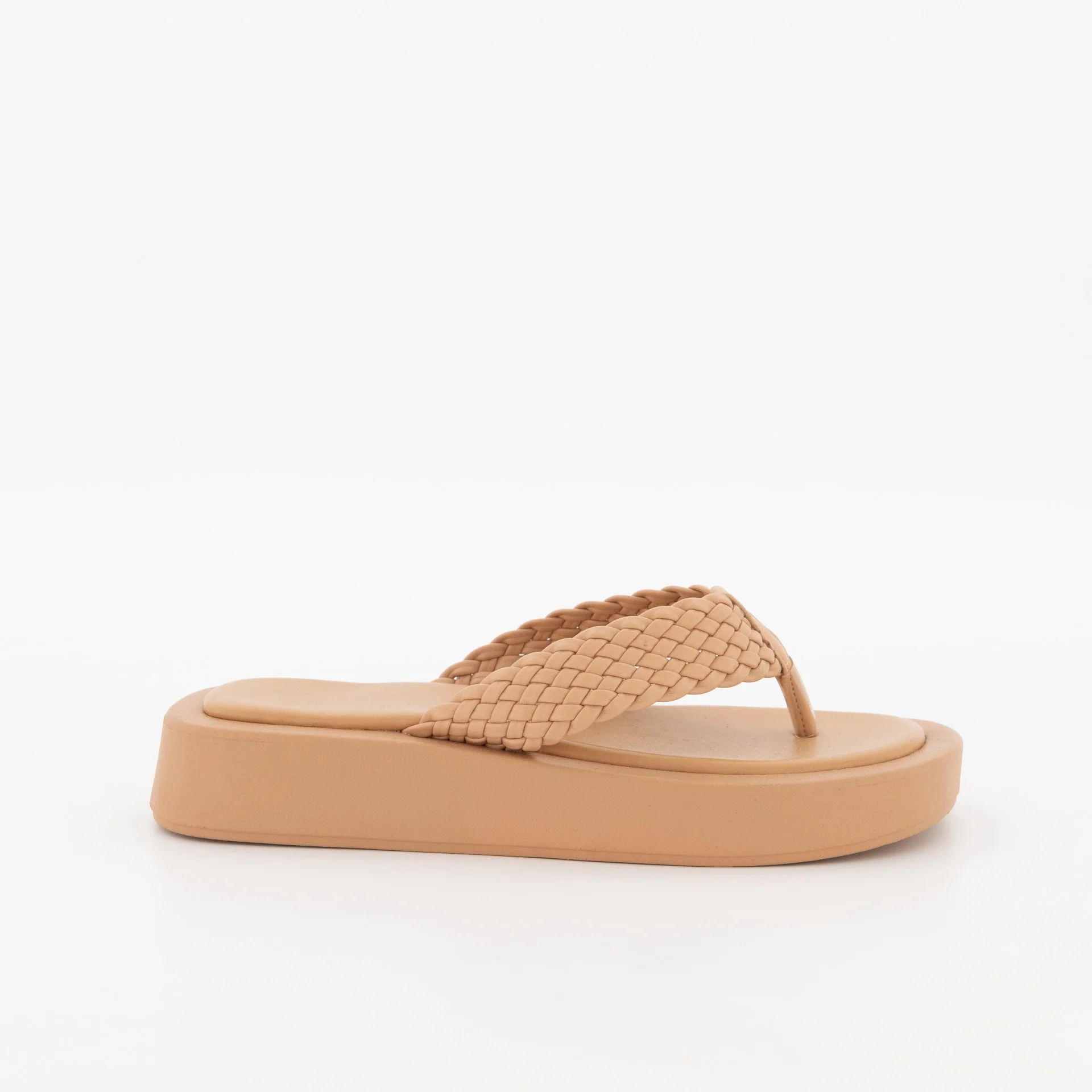 Platform Braided Thong - Tan - Image 2