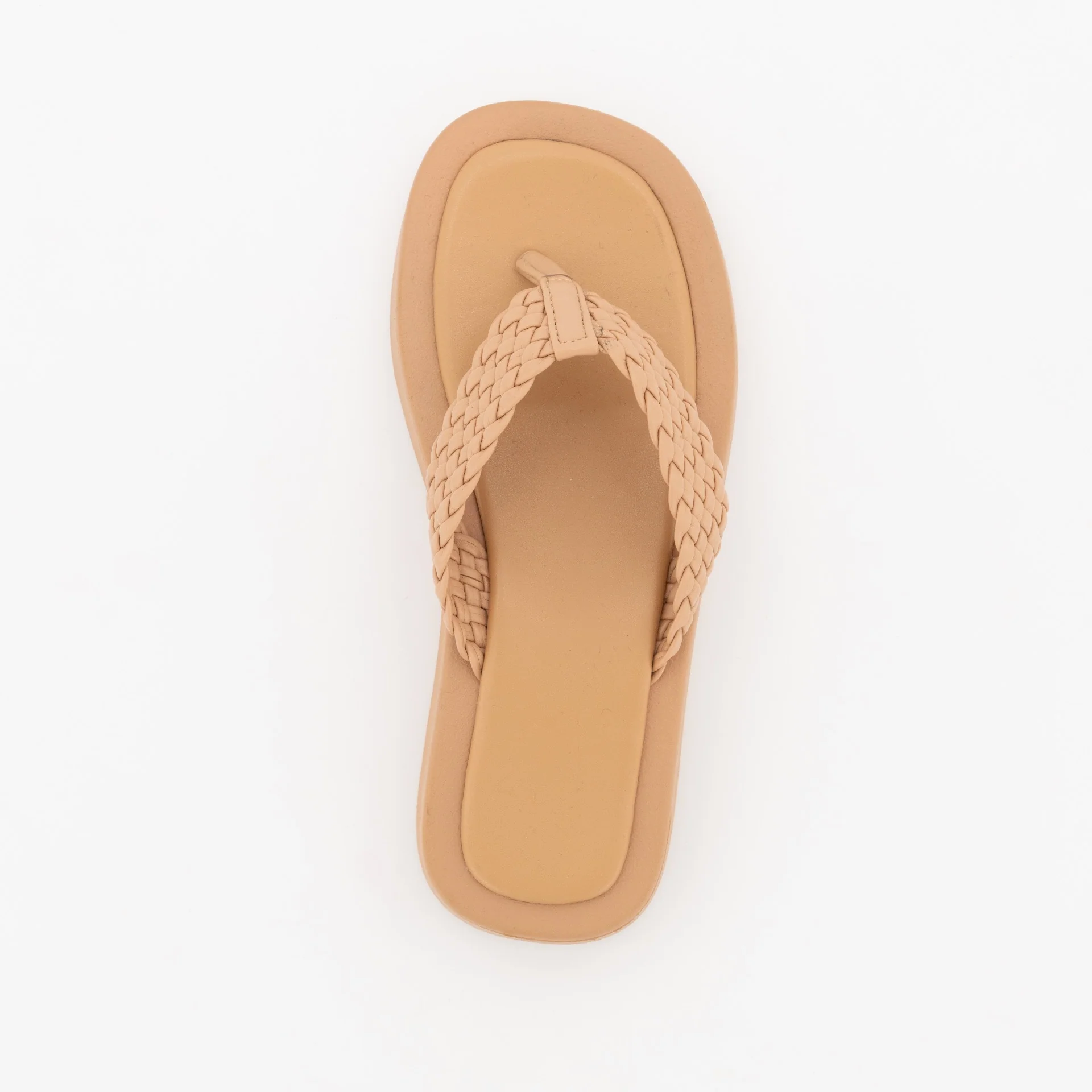 Platform Braided Thong - Tan - Image 4