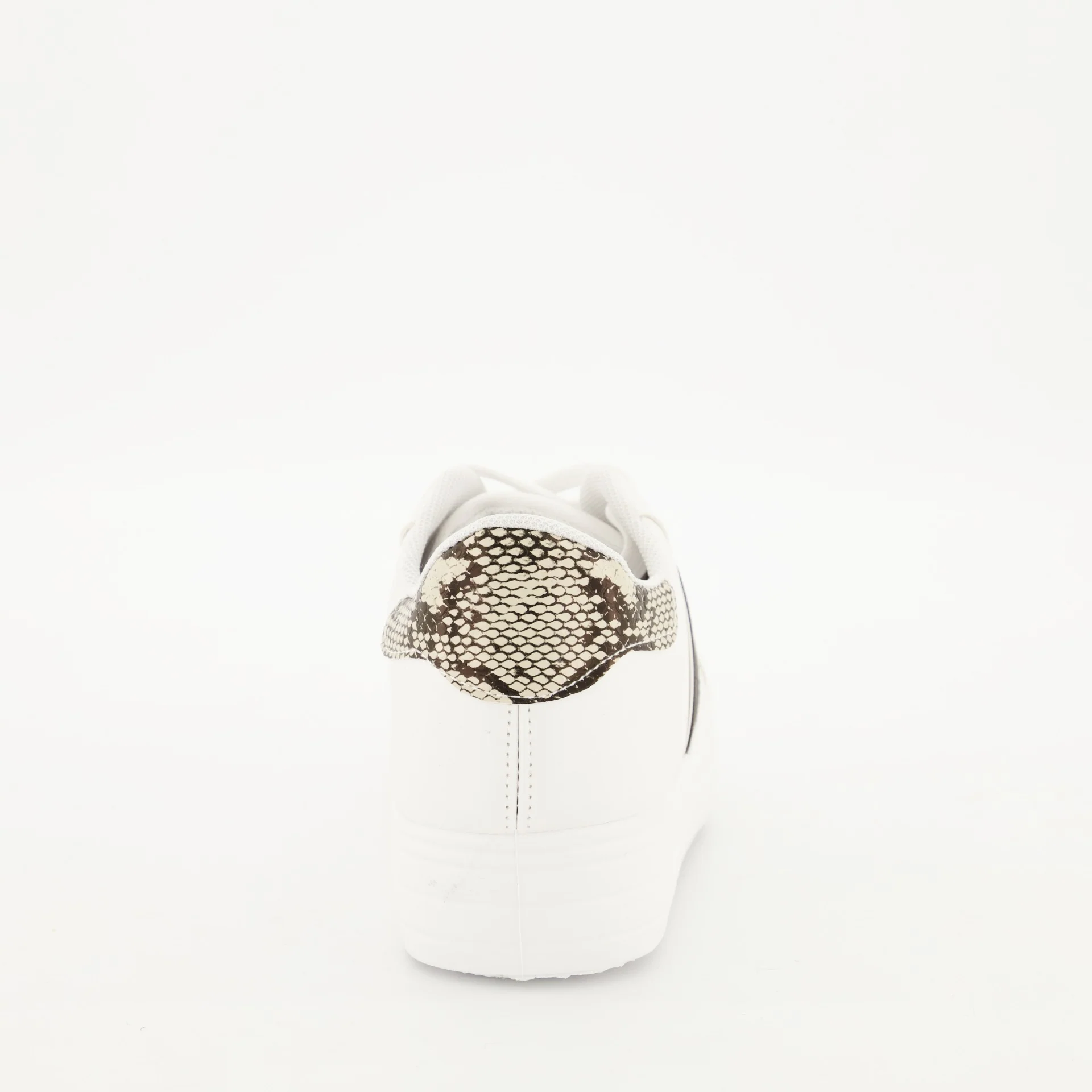 Platform Lace-Up Sneaker - White/Snake Skin - Image 4